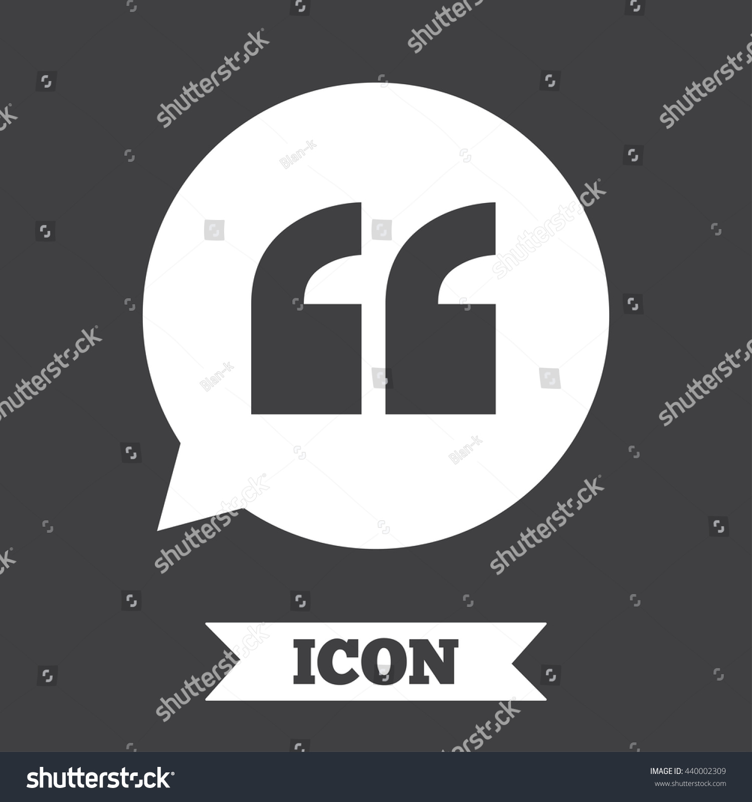 Quote Sign Icon Quotation Mark Speech Stock Vector 440002309 - Shutterstock