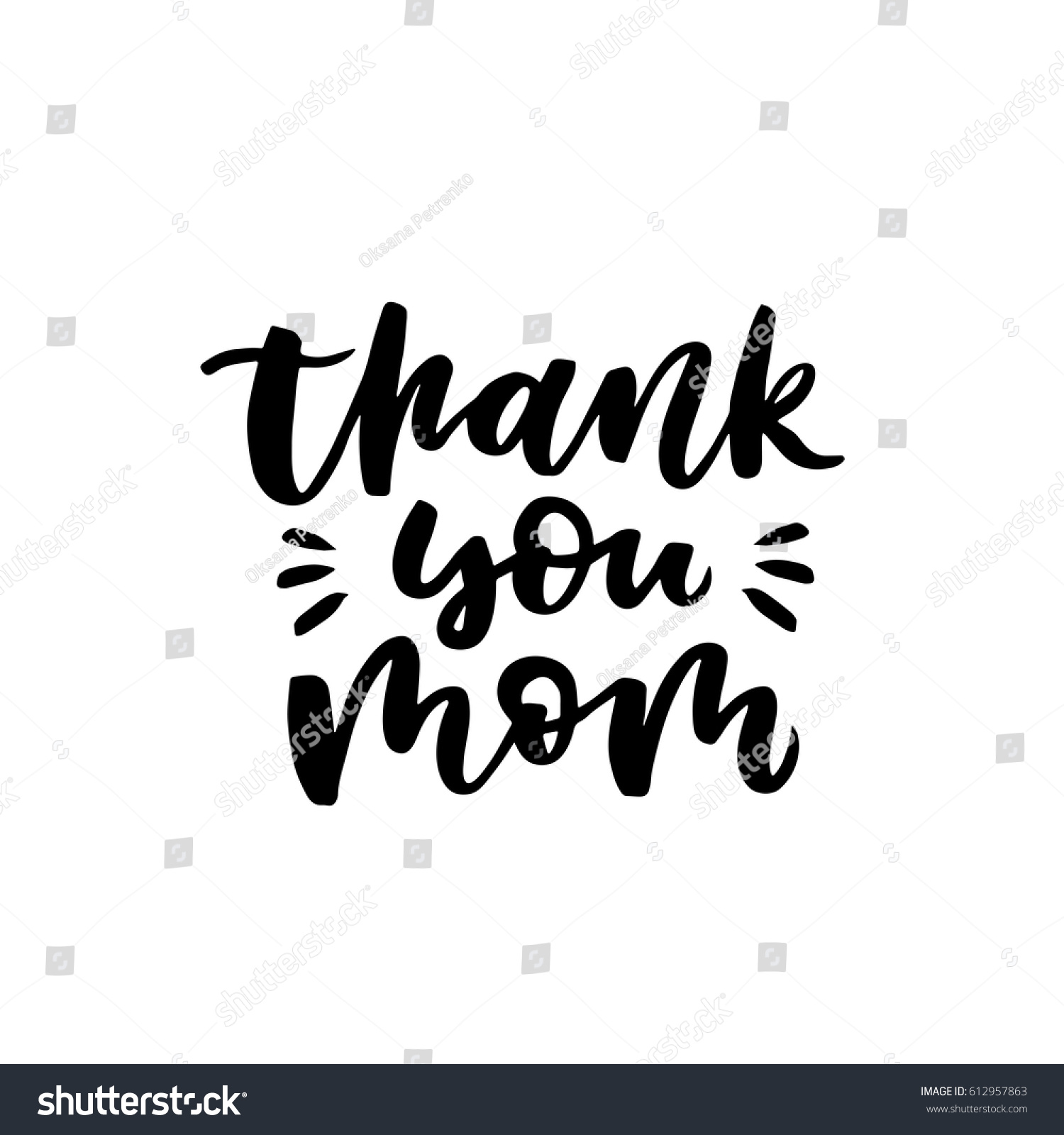 Quote Thank You Mom Excellent Holiday Stock Vector Royalty Free