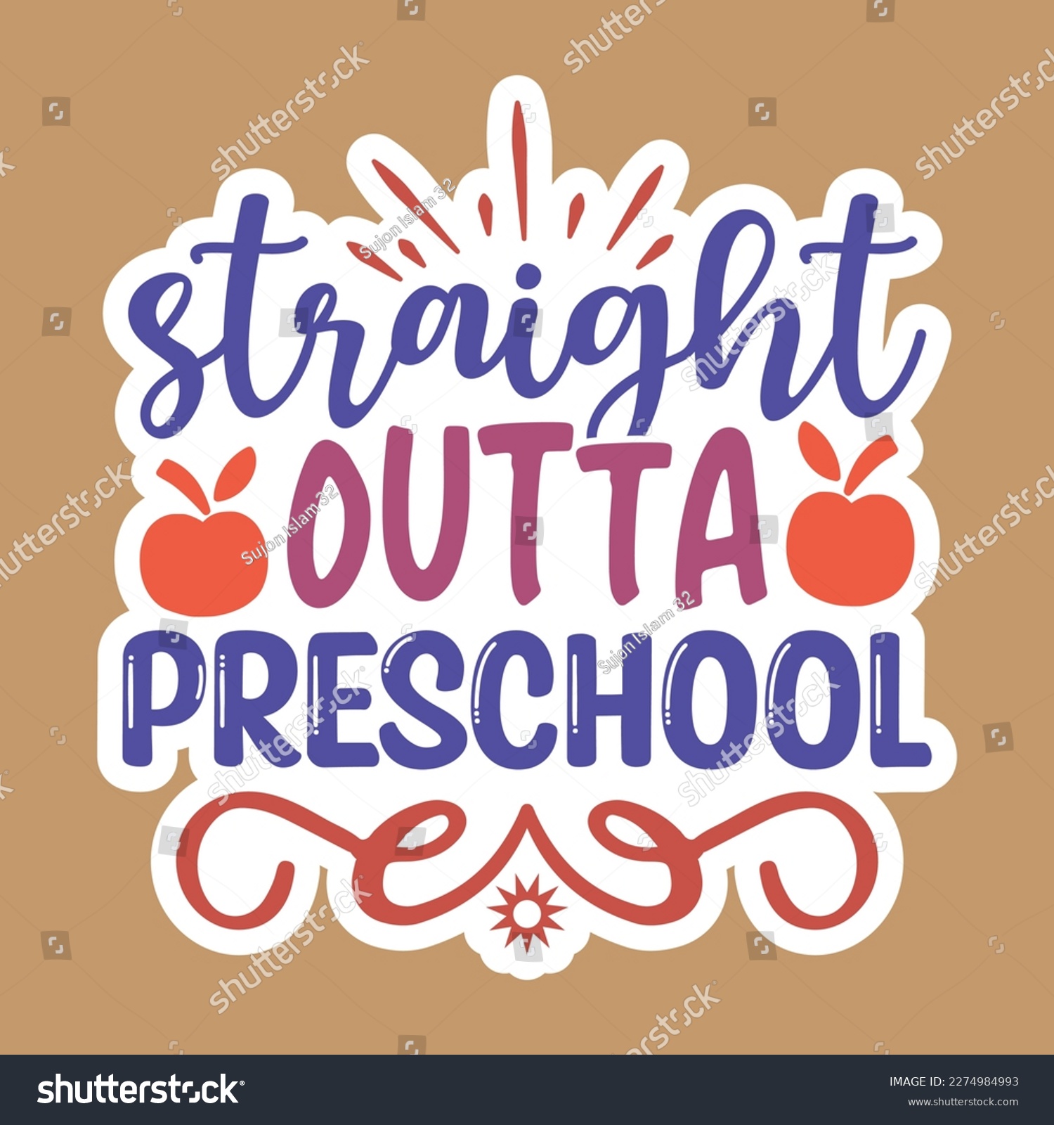 SVG of Quotes:- straight outta preschool
 
Can you use this design for personal and commercial work? T-shirts, sweaters, jumpers, mugs, stickers, pillows, hoodies and, any printable products
 svg