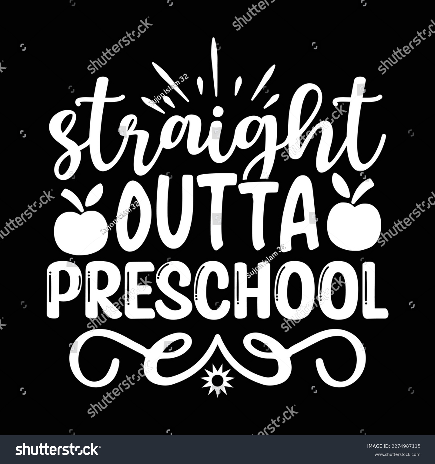 SVG of Quotes:- straight outta preschool
 
Can you use this design for personal and commercial work? T-shirts, sweaters, jumpers, mugs, stickers, pillows, hoodies and, any printable products
 svg