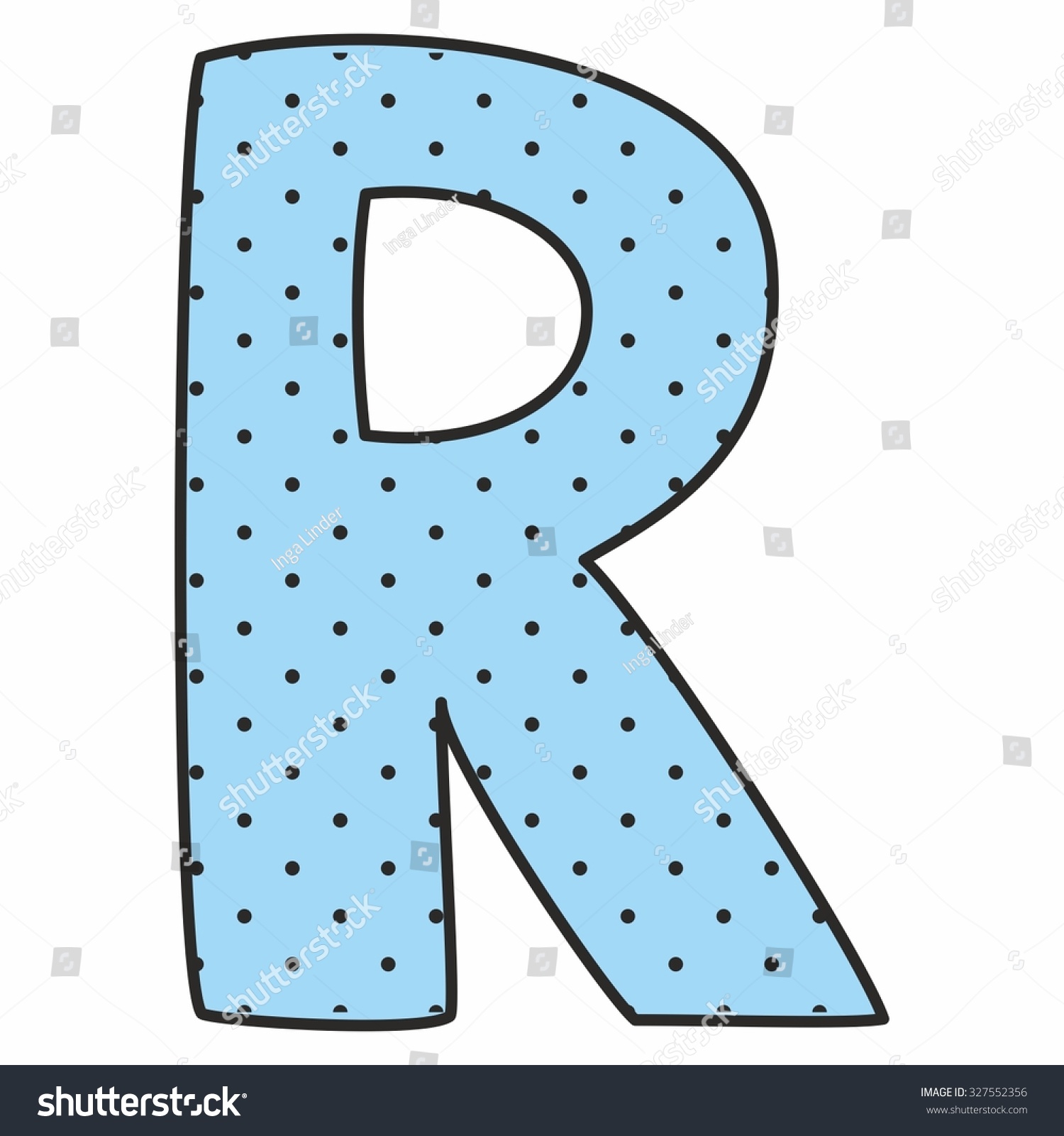 R Blue Vector Alphabet Letter Polka Stock Vector (Royalty Free) 327552356