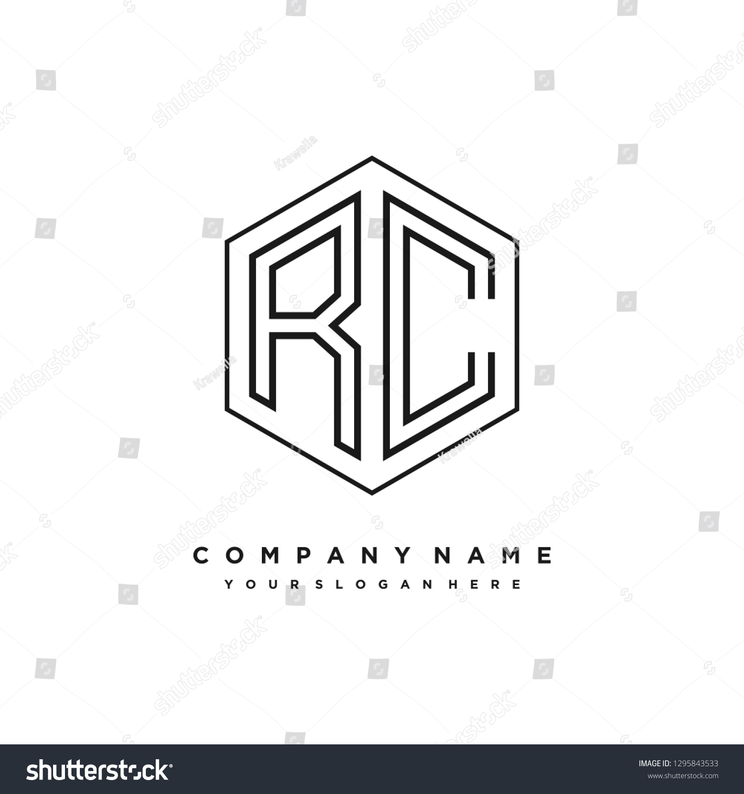 R C Initial Letter Modern Logo Stock Vector (Royalty Free) 1295843533