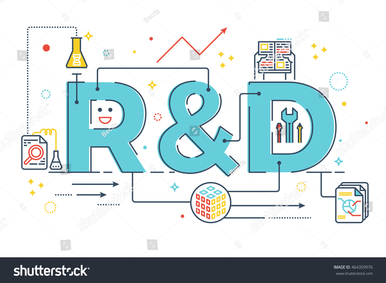 Rd Research Development Word Lettering Typography Stock Vector Royalty Free