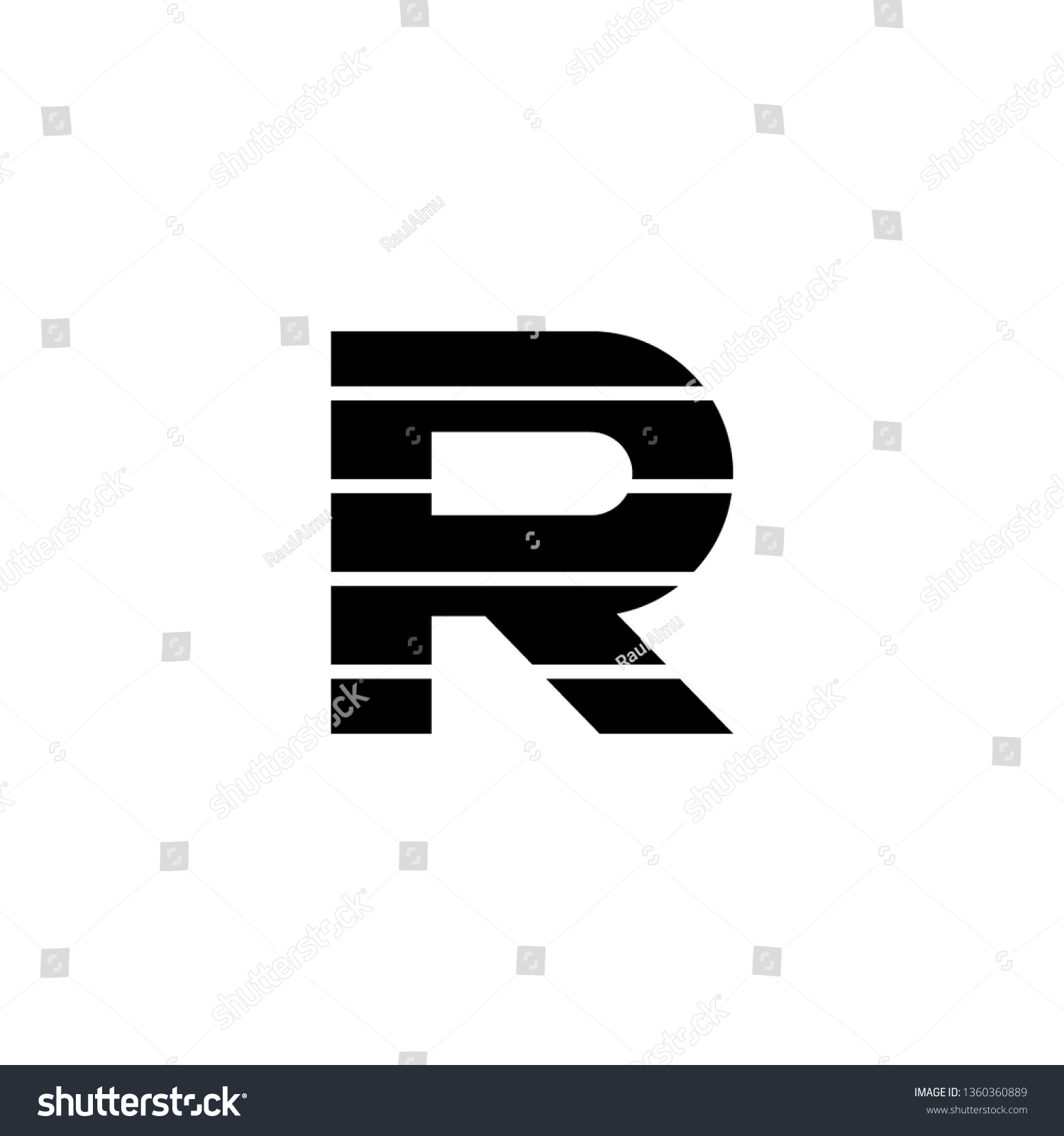 R Font Logo Modern Design Vector Stock Vector (Royalty Free) 1360360889 ...