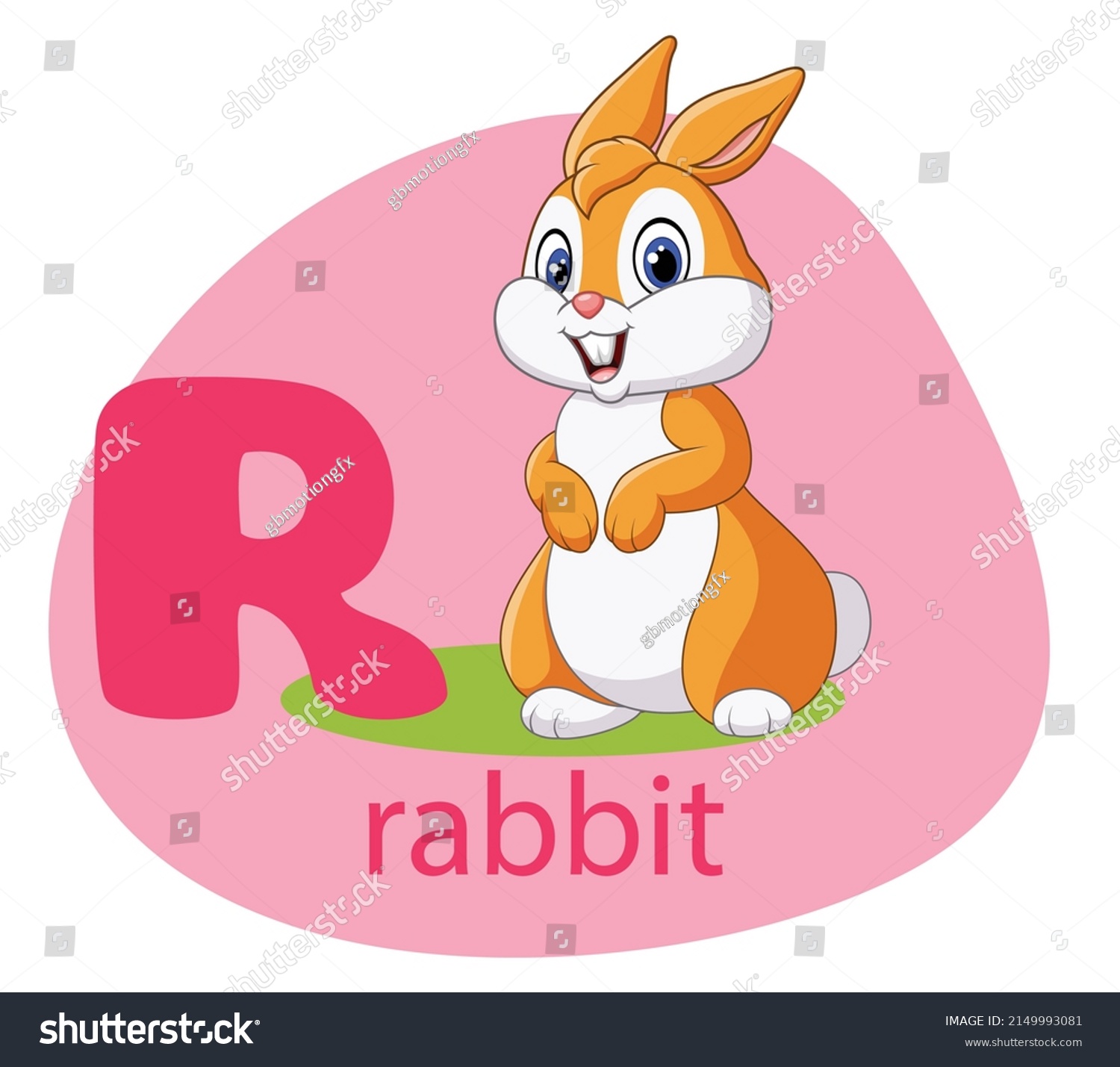 R Rabbit Alphabet Learning Stock Vector (Royalty Free) 2149993081 ...