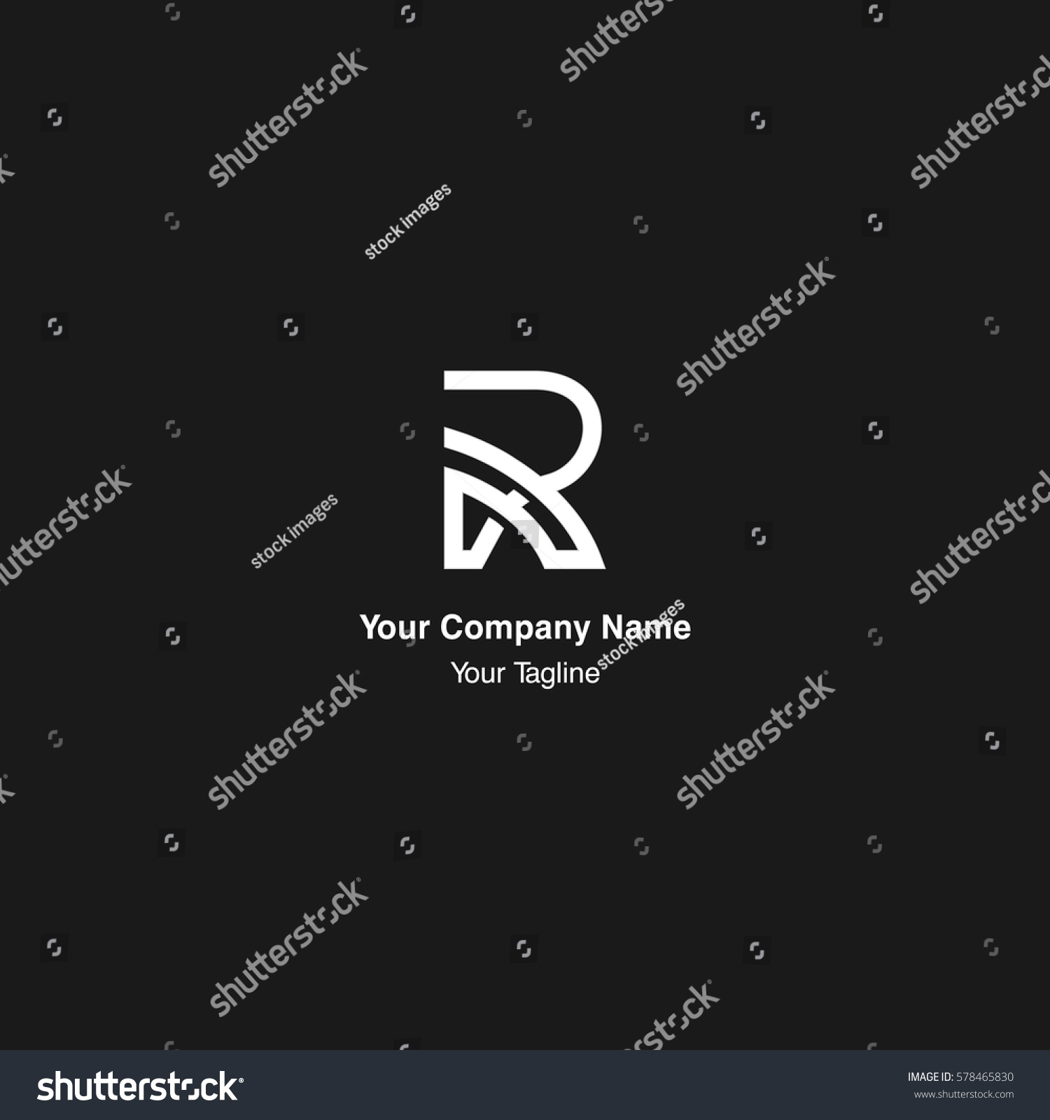 R Initial Monogram Negative Space Stock Vector (Royalty Free) 578465830 ...