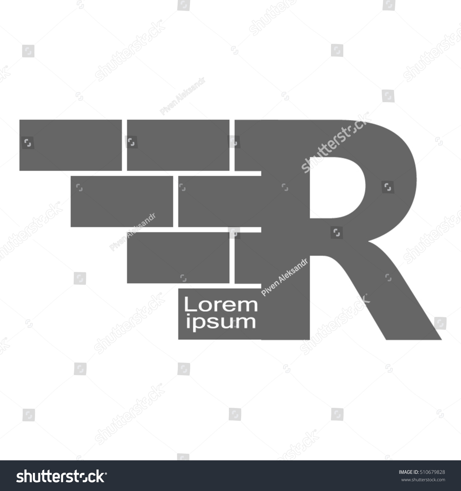 letter Logo, brick wall logo design with place for your data. Vector ...