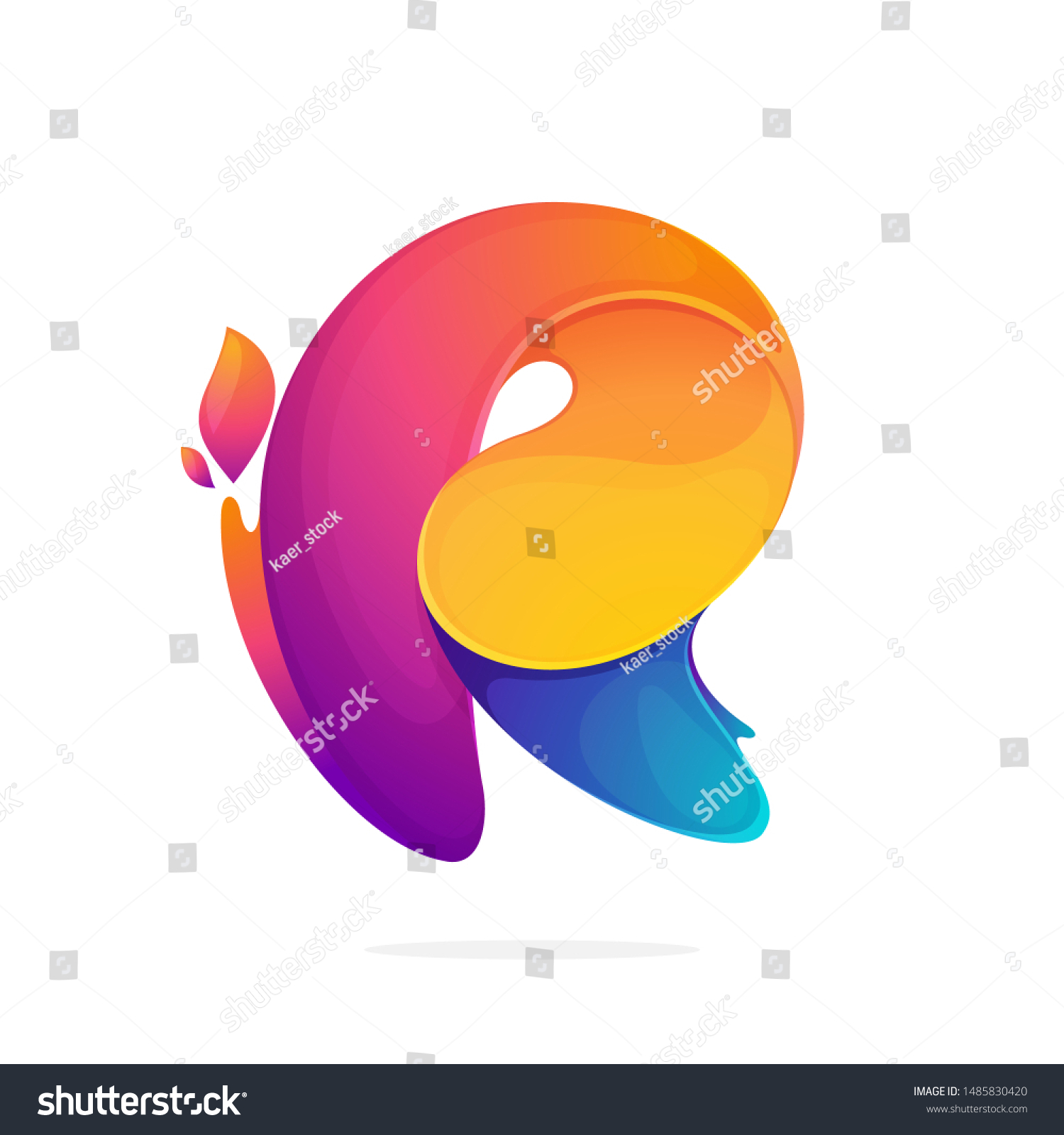 R Letter Logo Consisting Fire Flames Stock Vector (Royalty Free ...