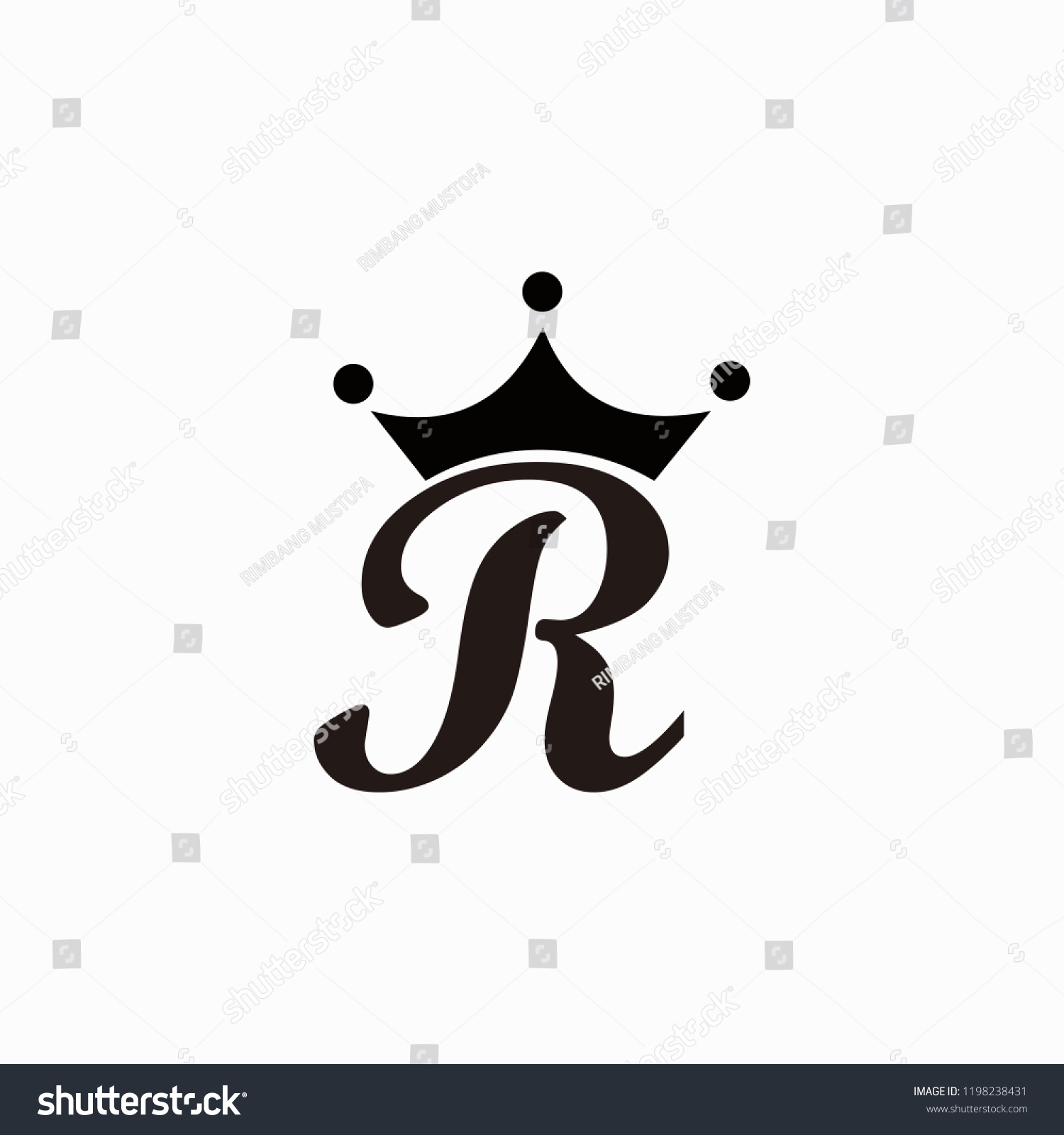 R Letter Crown Modern Icon Design Stock Vector Royalty Free