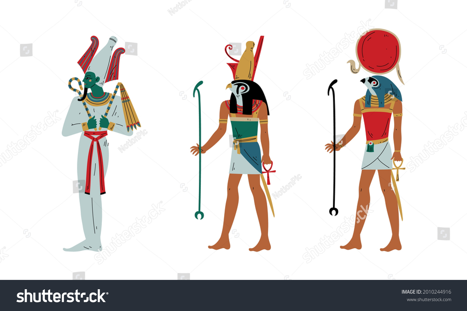 Ra Horus Osiris Ancient Egyptian God Stock Vector (Royalty Free ...