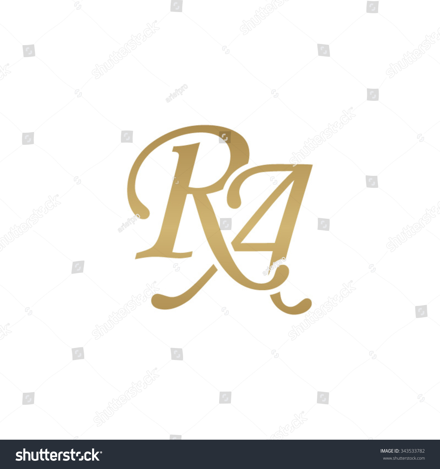 Ra Initial Monogram Logo Stock Vector (Royalty Free) 343533782