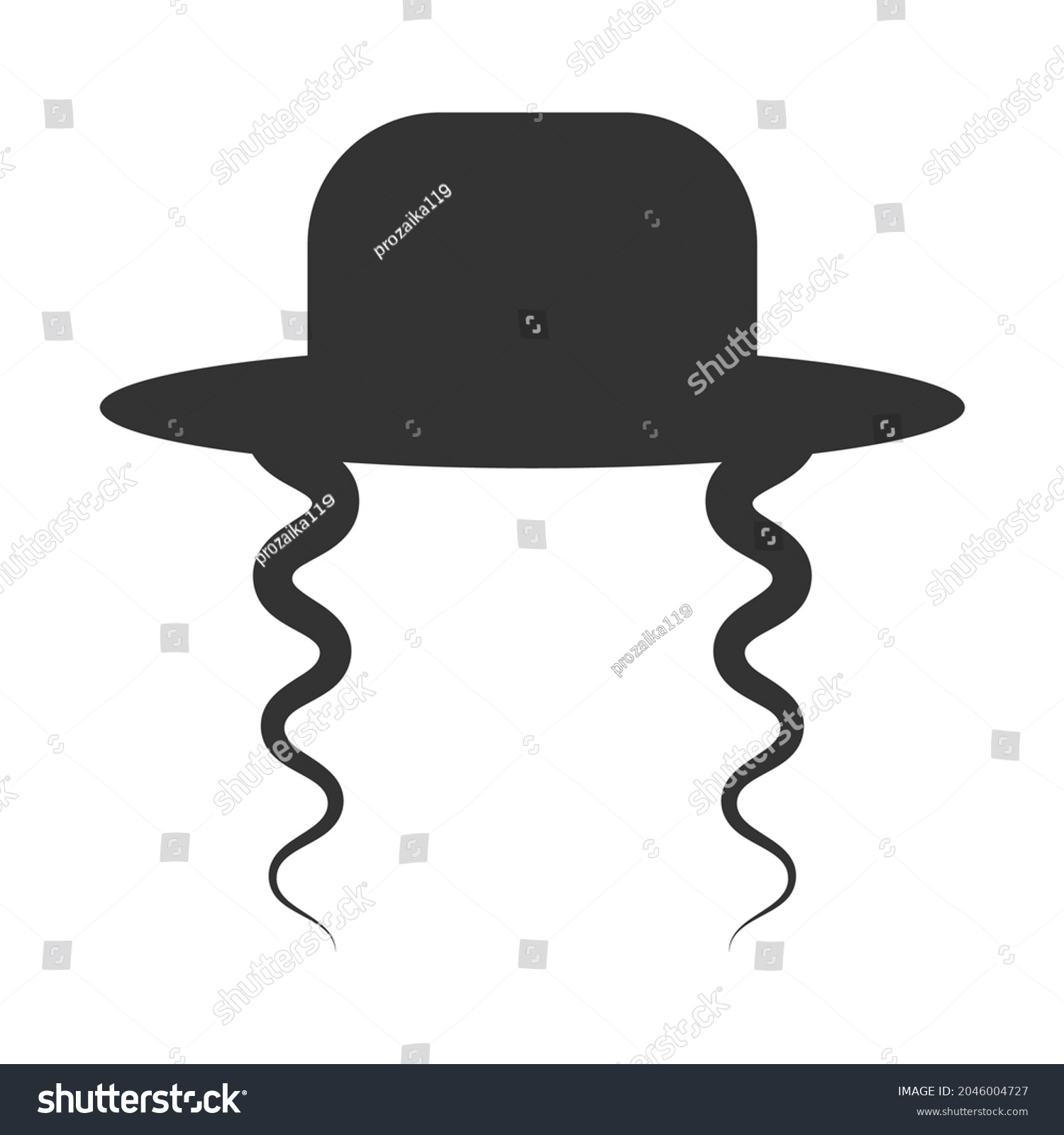 Rabbi Head Filled Outline Icon Linear Stock Vector (Royalty Free ...
