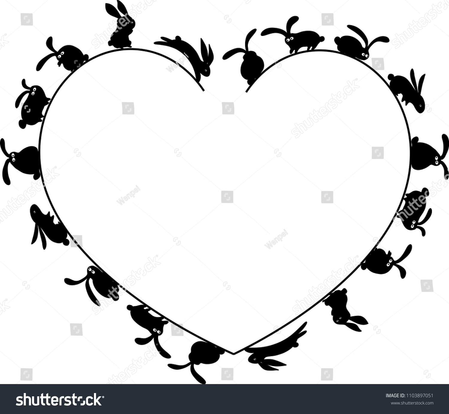 Rabbit Border Design Background: เวกเตอร์สต็อก (ปลอดค่าลิขสิทธิ์ ...