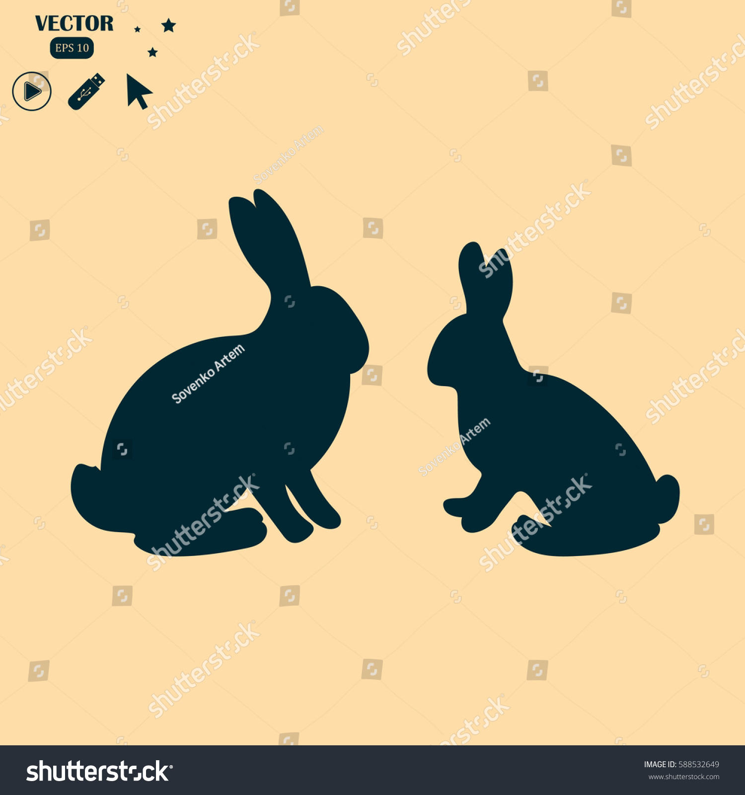 Rabbit Icon Stock Vector (Royalty Free) 588532649