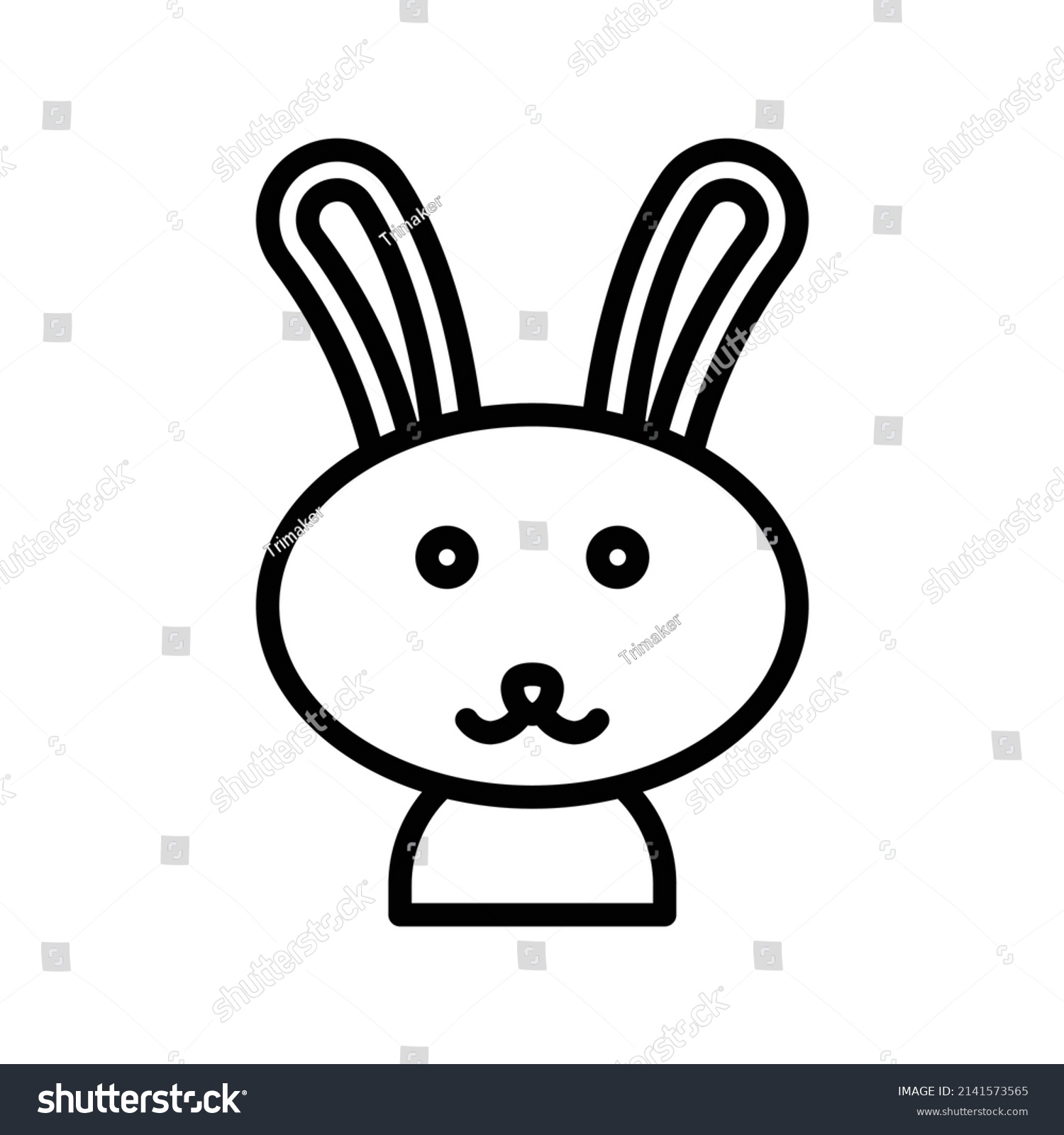 Rabbit Icon Line Art Style Design Stock Vector (royalty Free 