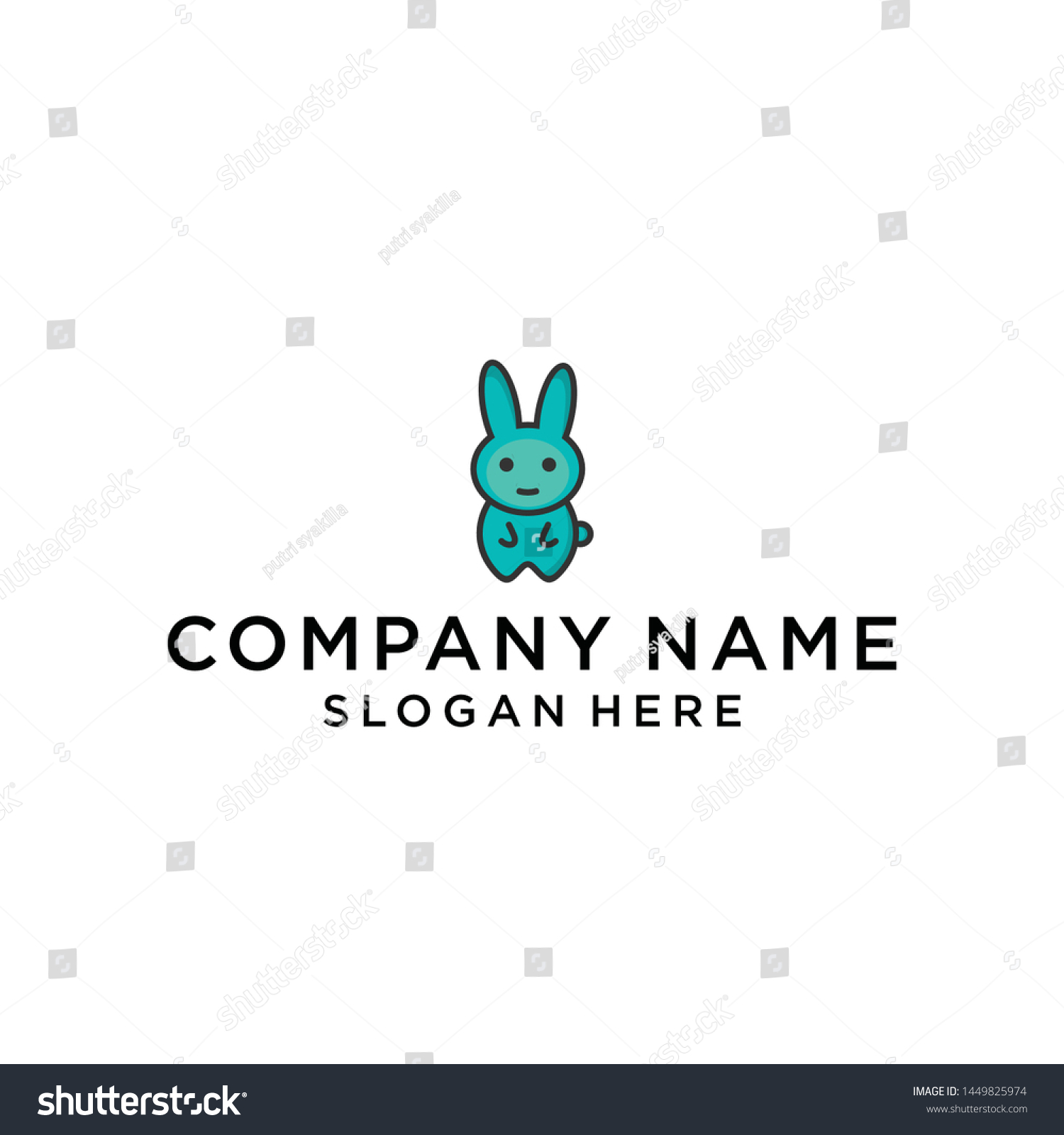 Rabbit Logo Line Rabbit Logo Stock Vector (Royalty Free) 1449825974
