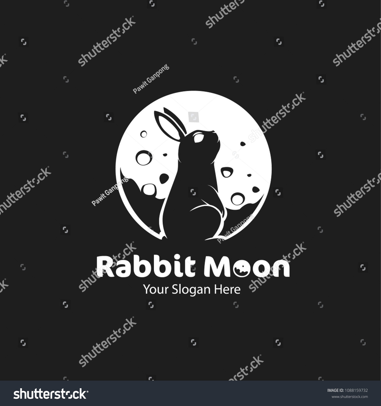 Rabbit Moon Logo Stock Vector Royalty Free Rabbit Moon Logo Stock Vector Royalty Free