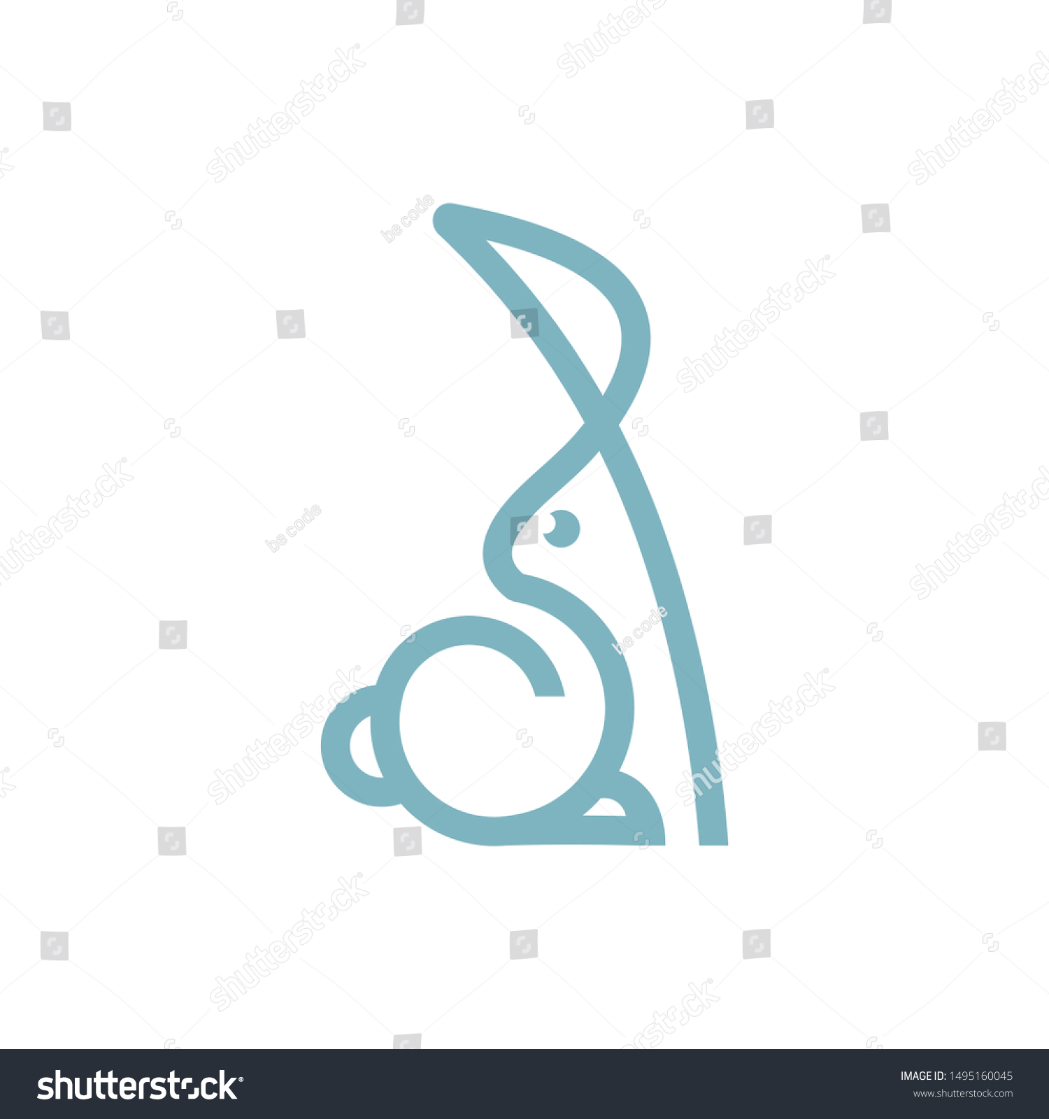 Rabbit Negative Logo Vector Icon Illustration Stock Vector (Royalty ...