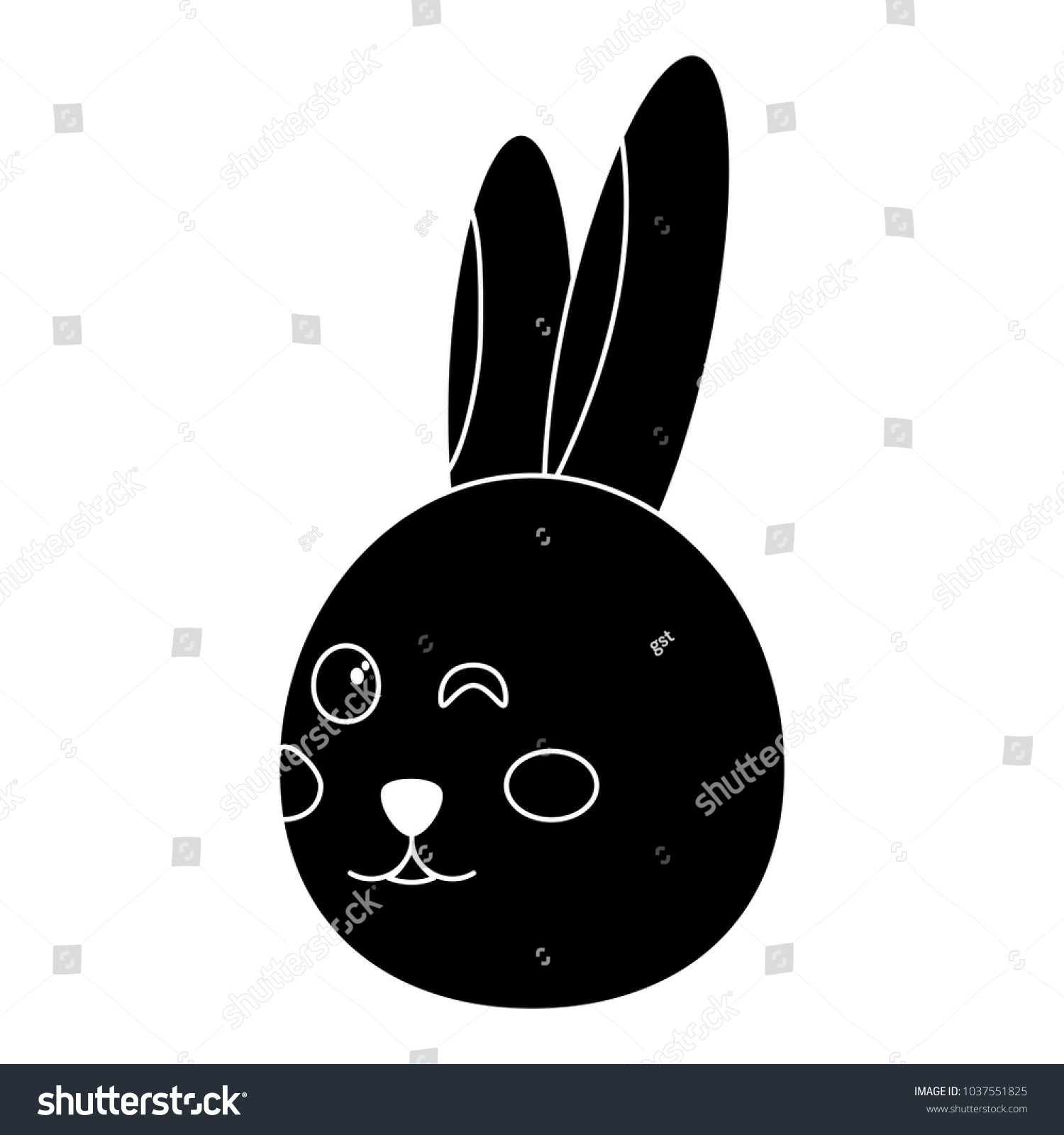 Rabbit Bunny Wink Icon Image Vector Stock Vector (Royalty Free ...