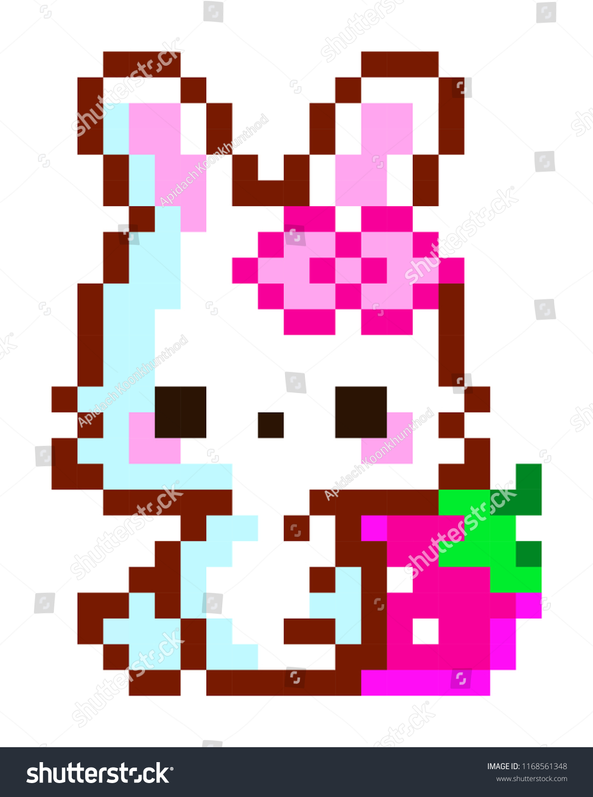 Cute Pixel Art Bunny Grid - Pixel Art Grid Gallery