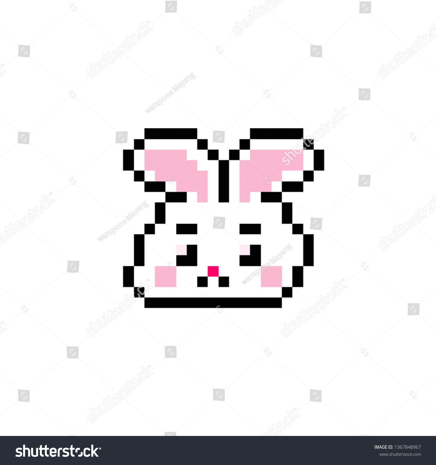 Rabbit Pixel Art Stock Vector (Royalty Free) 1367848967 | Shutterstock