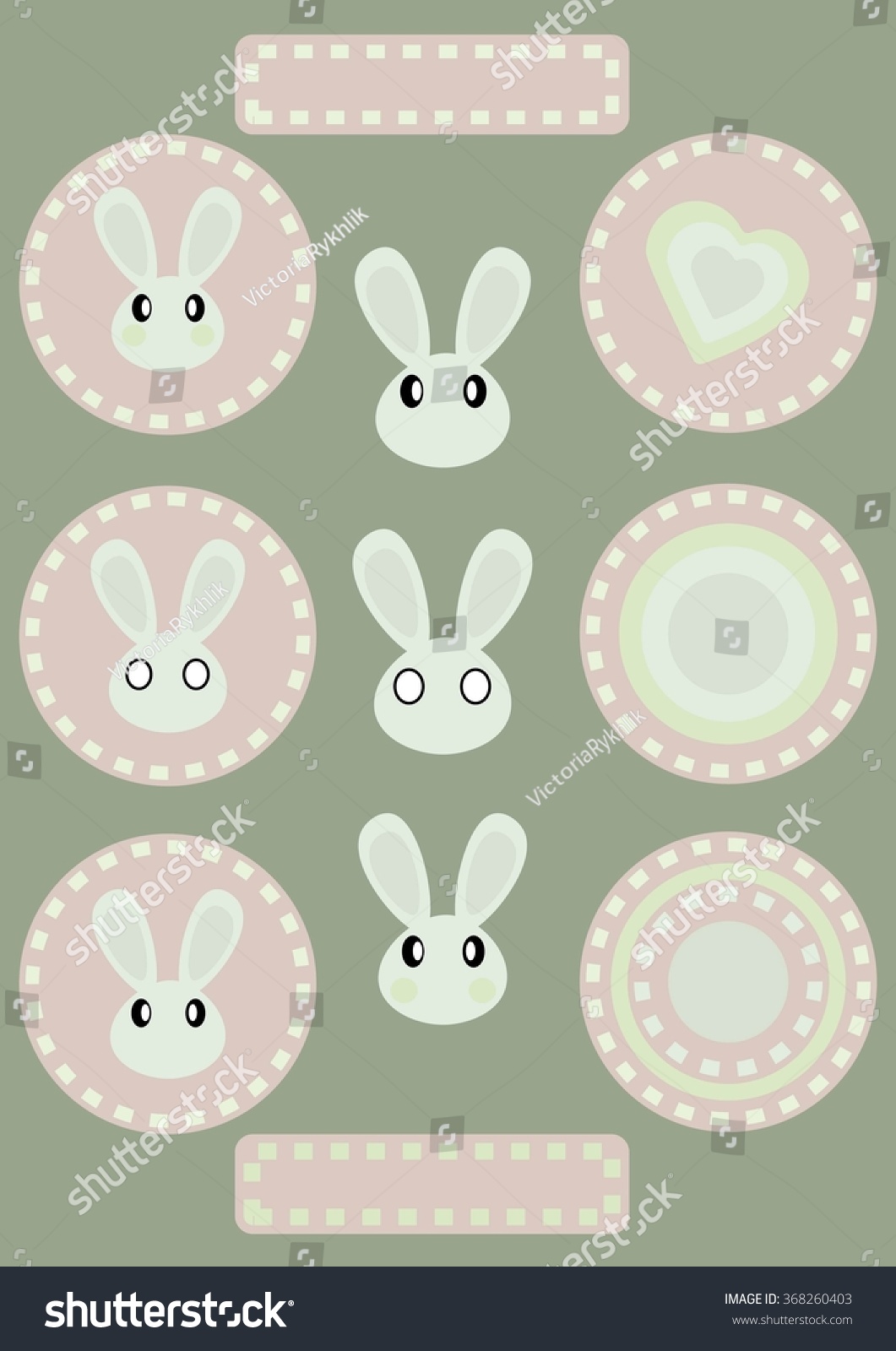 Rabbit Planner Sticker Set Stock Vector (Royalty Free) 368260403 ...
