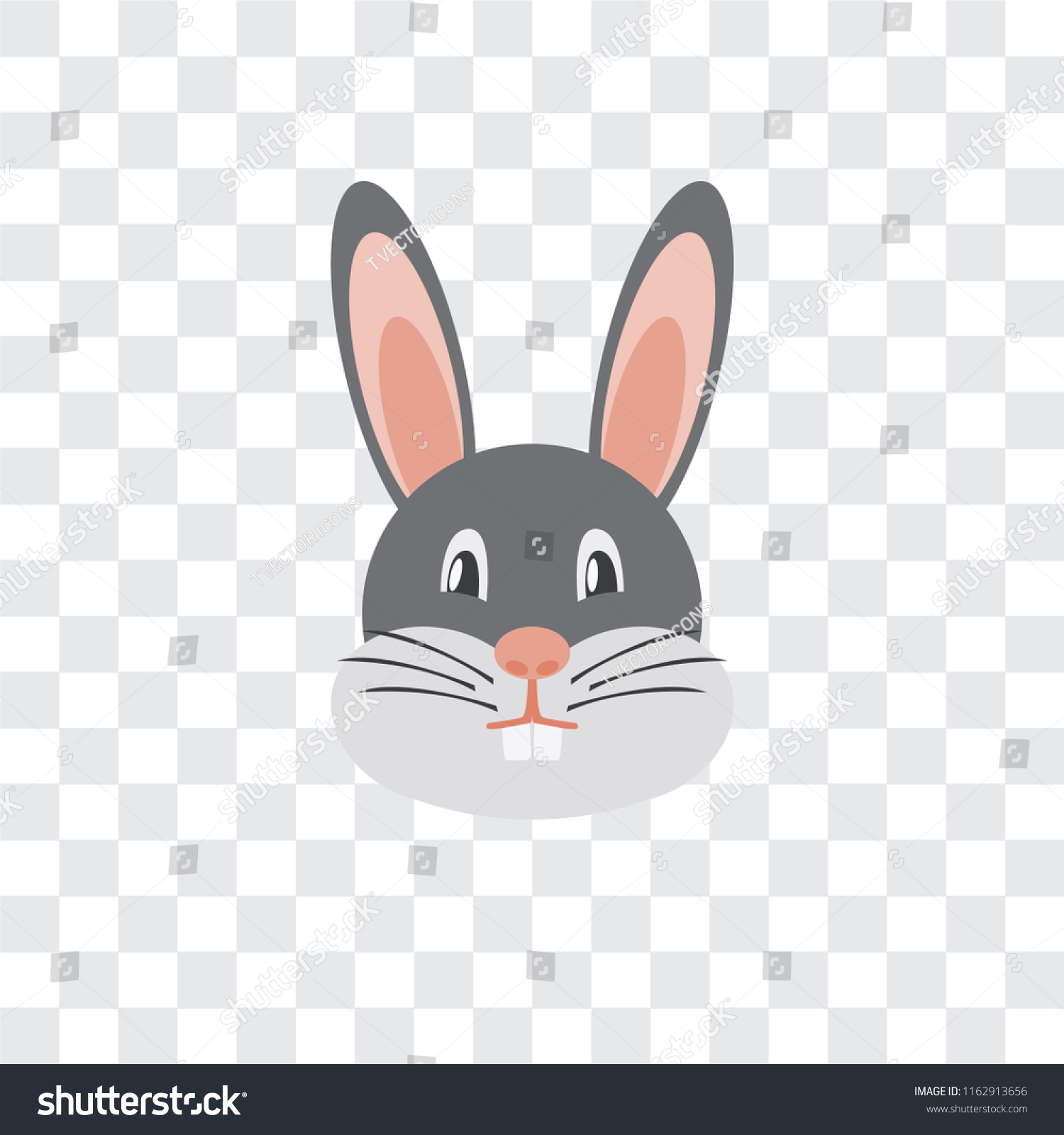 Rabbit Vector Icon Isolated On Transparent Stock Vector (Royalty Free ...