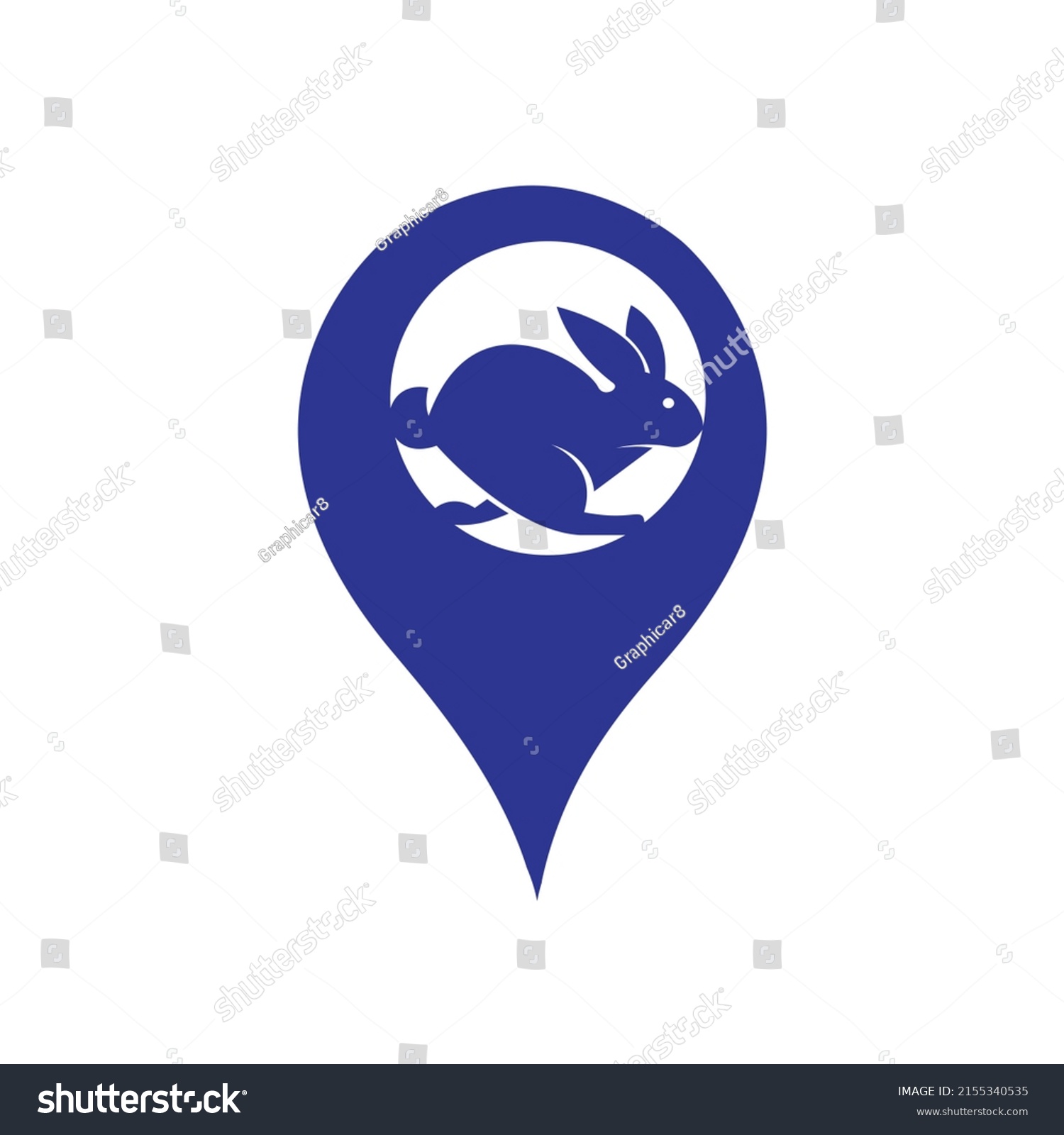 Rabbit Vector Logo Gps Pointer Design Stock Vector (Royalty Free ...