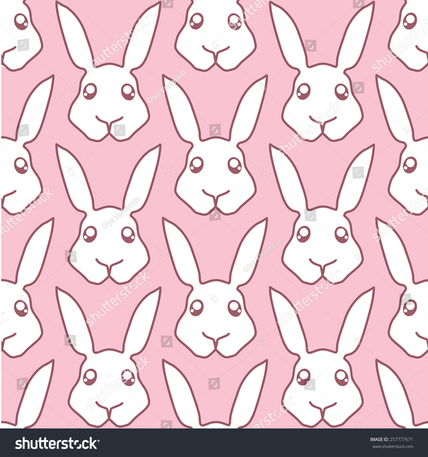 Rabbits Pink Pattern Vector Stock Vector (Royalty Free) 257777671 ...