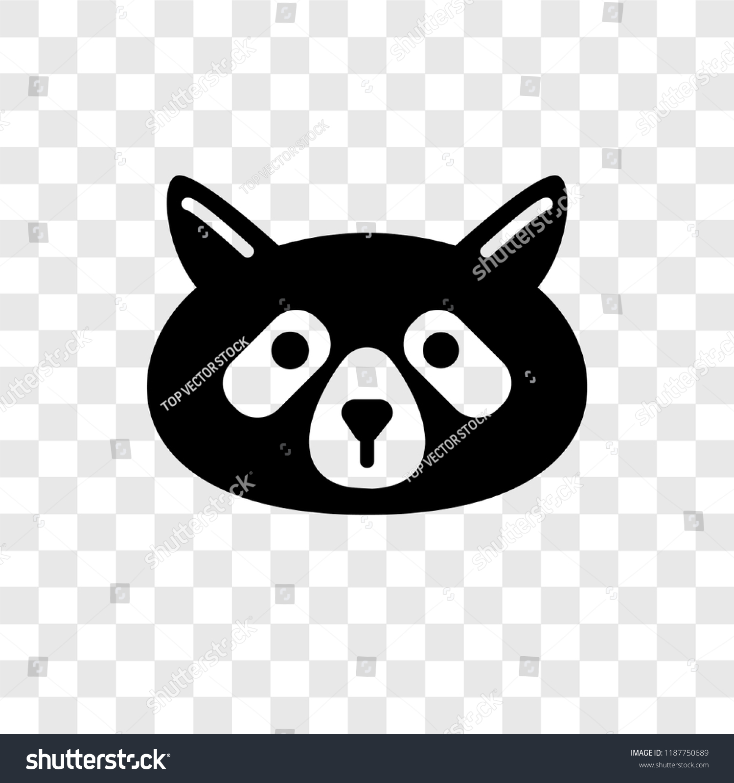 SVG of Raccoon vector icon isolated on transparent background, Raccoon transparency logo concept svg