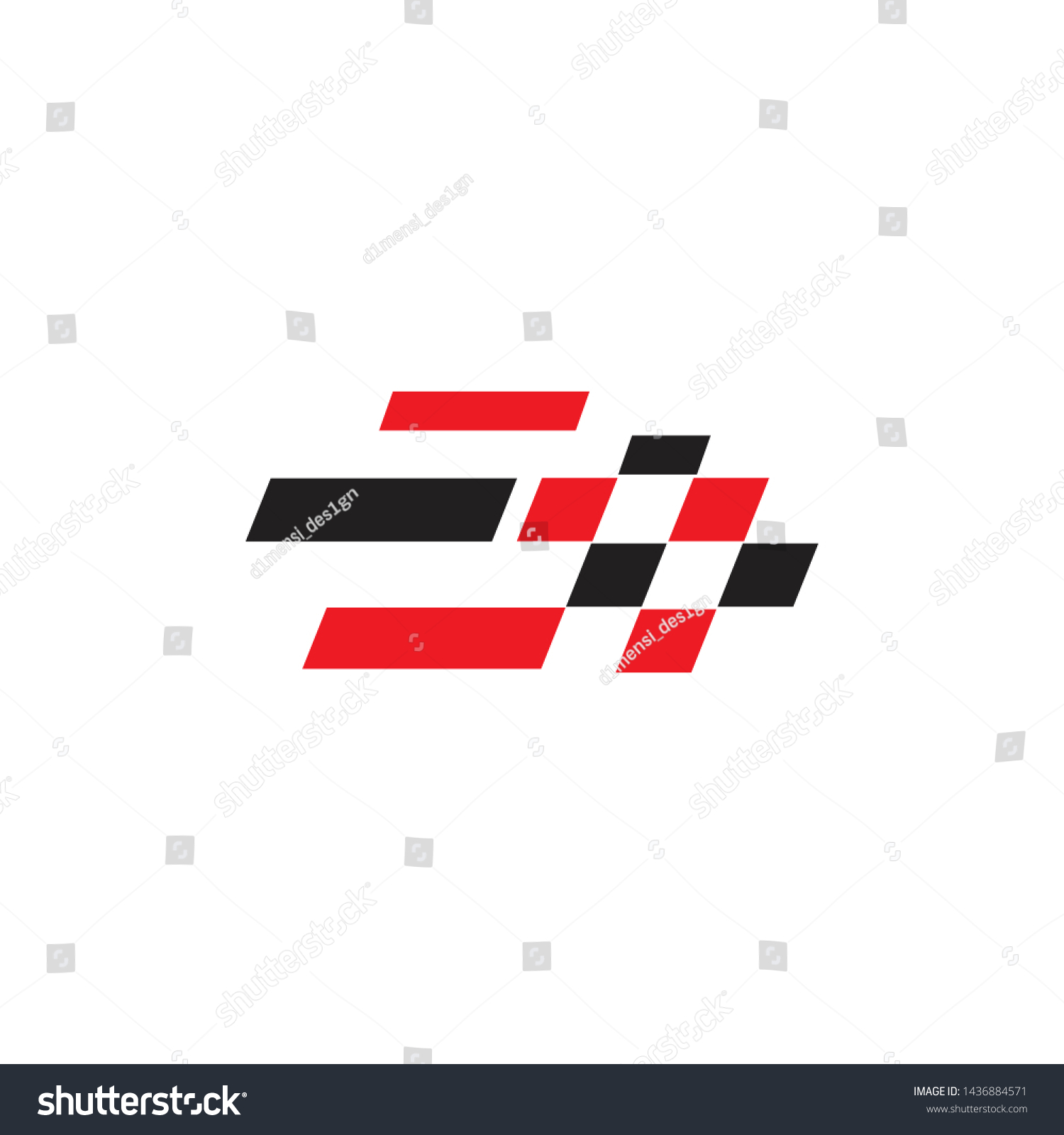 Race Flag Logo Design Vector Template Stock Vector (Royalty Free ...