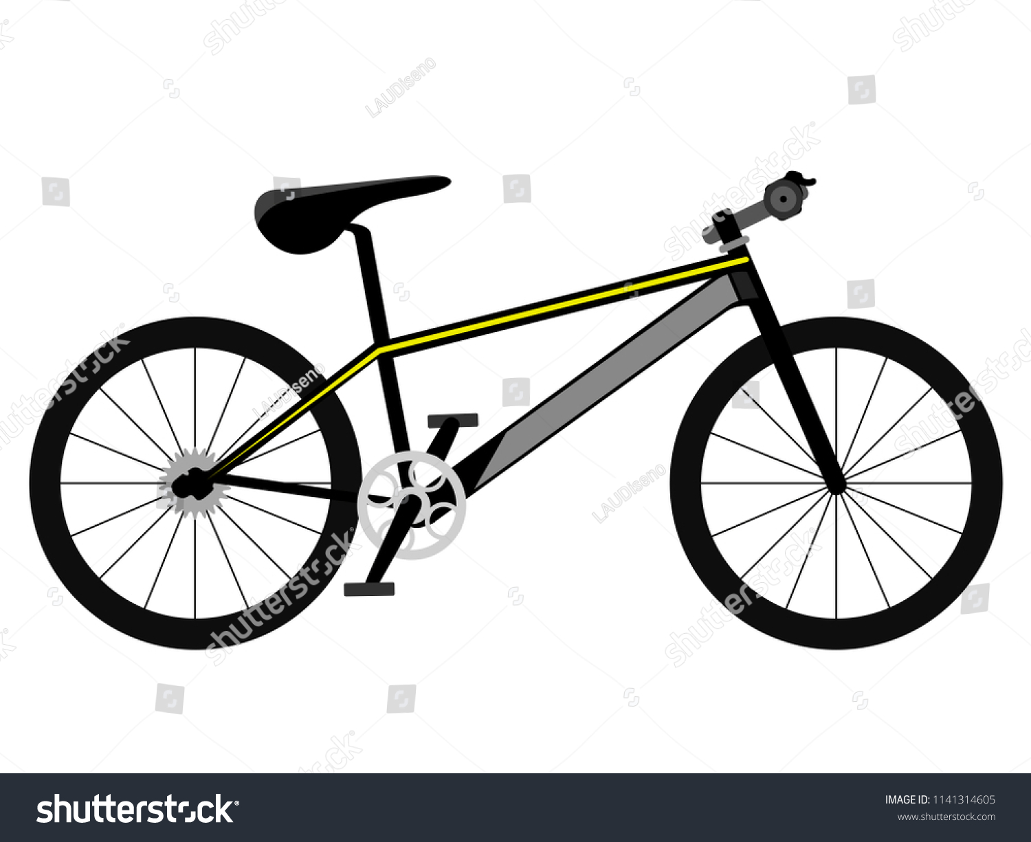 black and gray bmx bike on white clip art preview