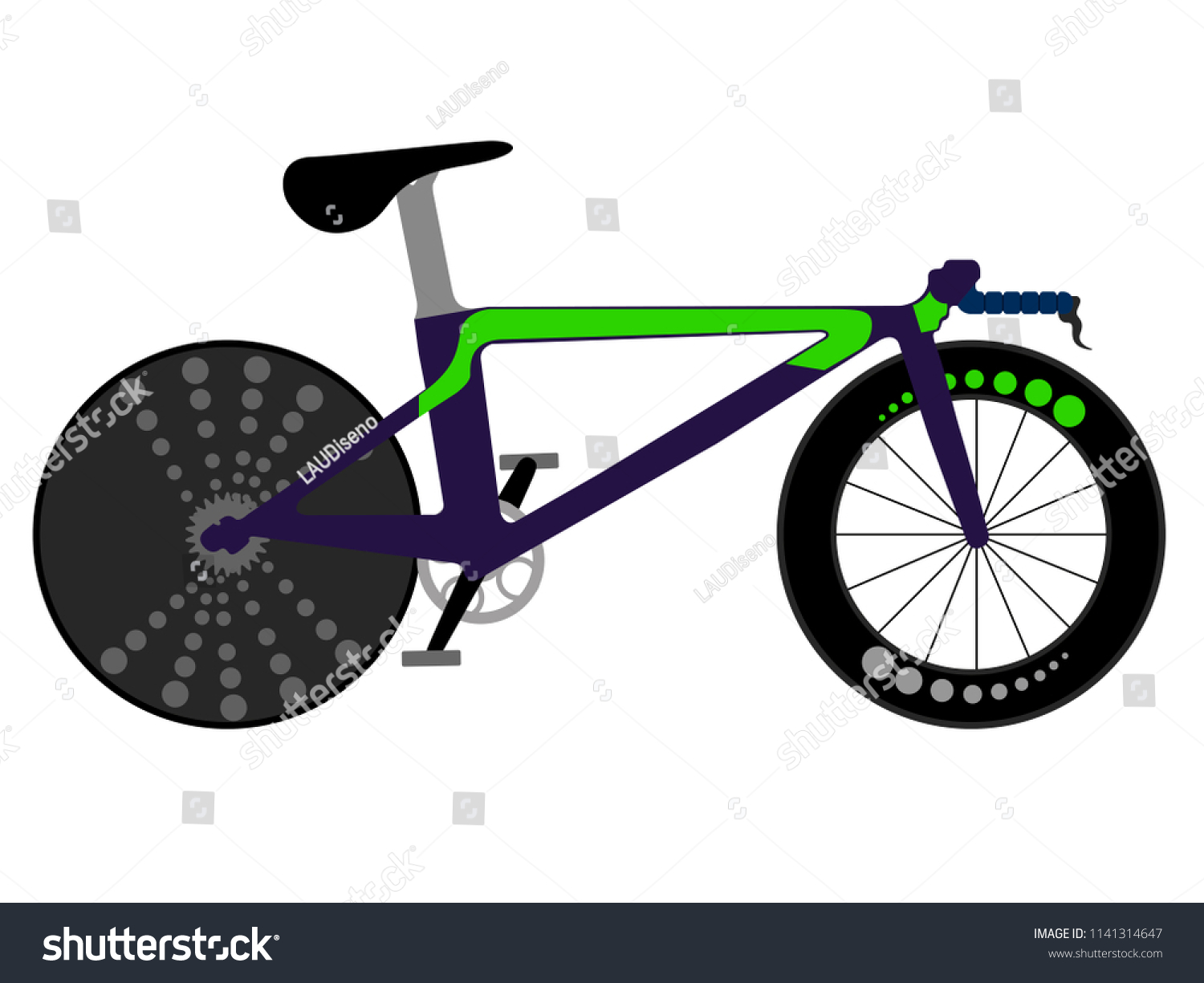 purple and green bicycle design clip art preview