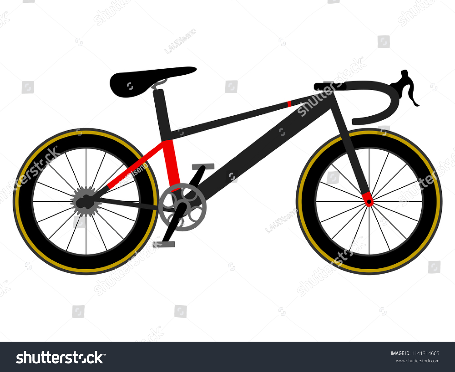 black and red racing bike on white background clip art preview