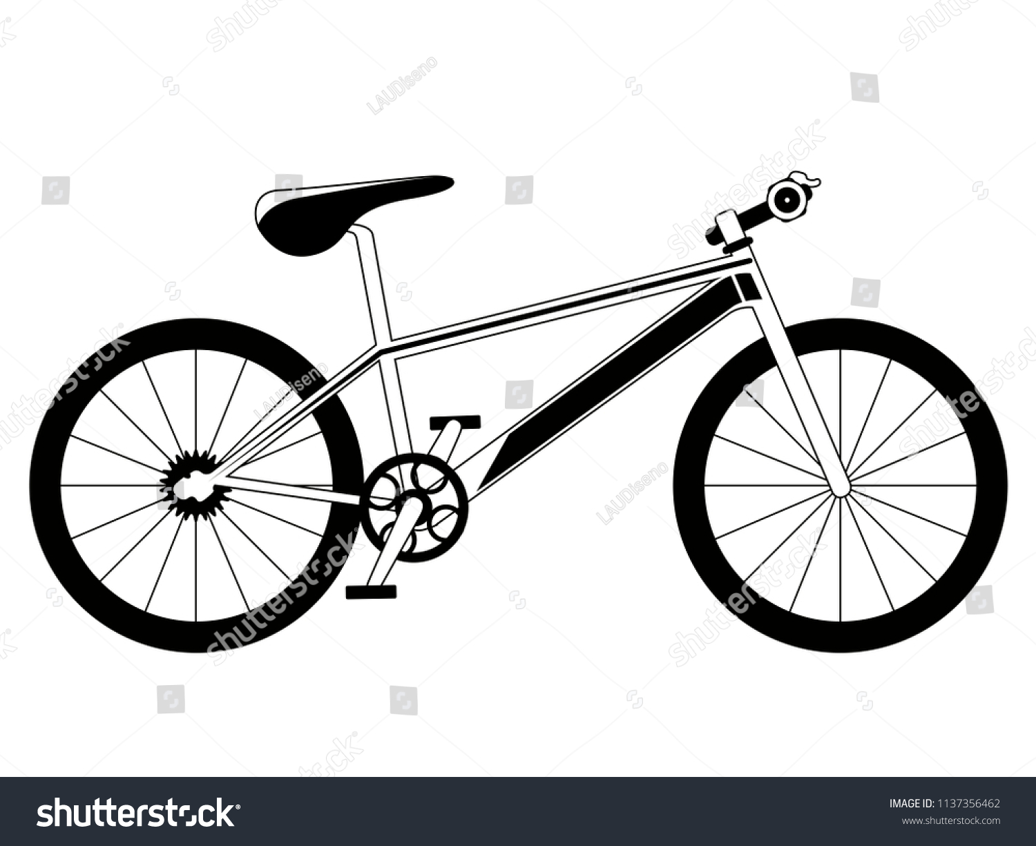 black and white bicycle side view clip art preview