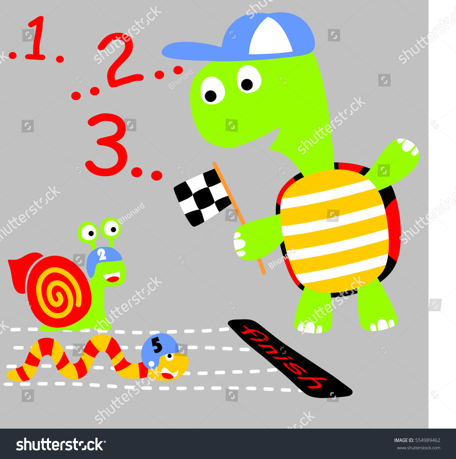 Racing Competitions Funny Animals Cartoon Stock Vector Royalty