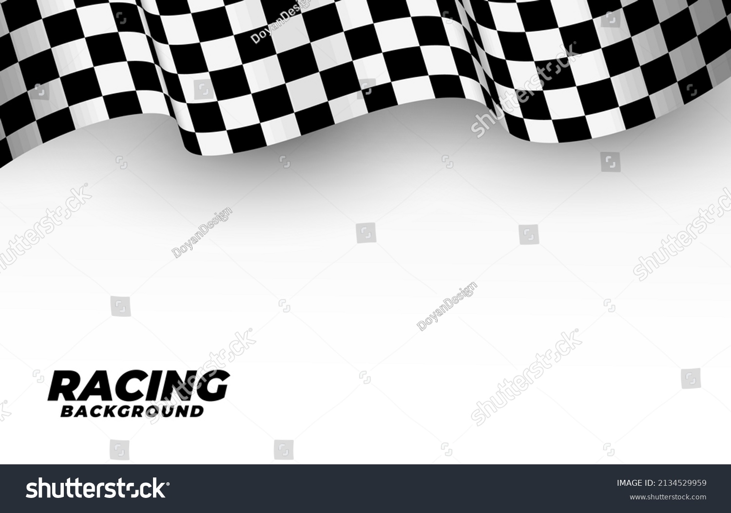 Racing Flag Background 3d Style Stock Vector (Royalty Free) 2134529959 ...