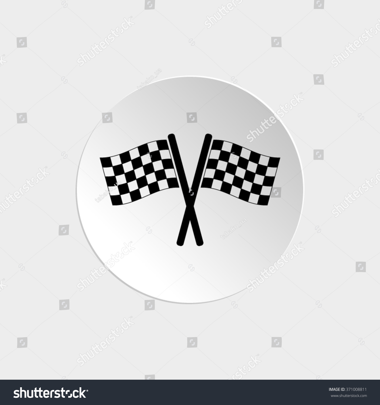 Racing Flag - Black Vector Icon - 371008811 : Shutterstock