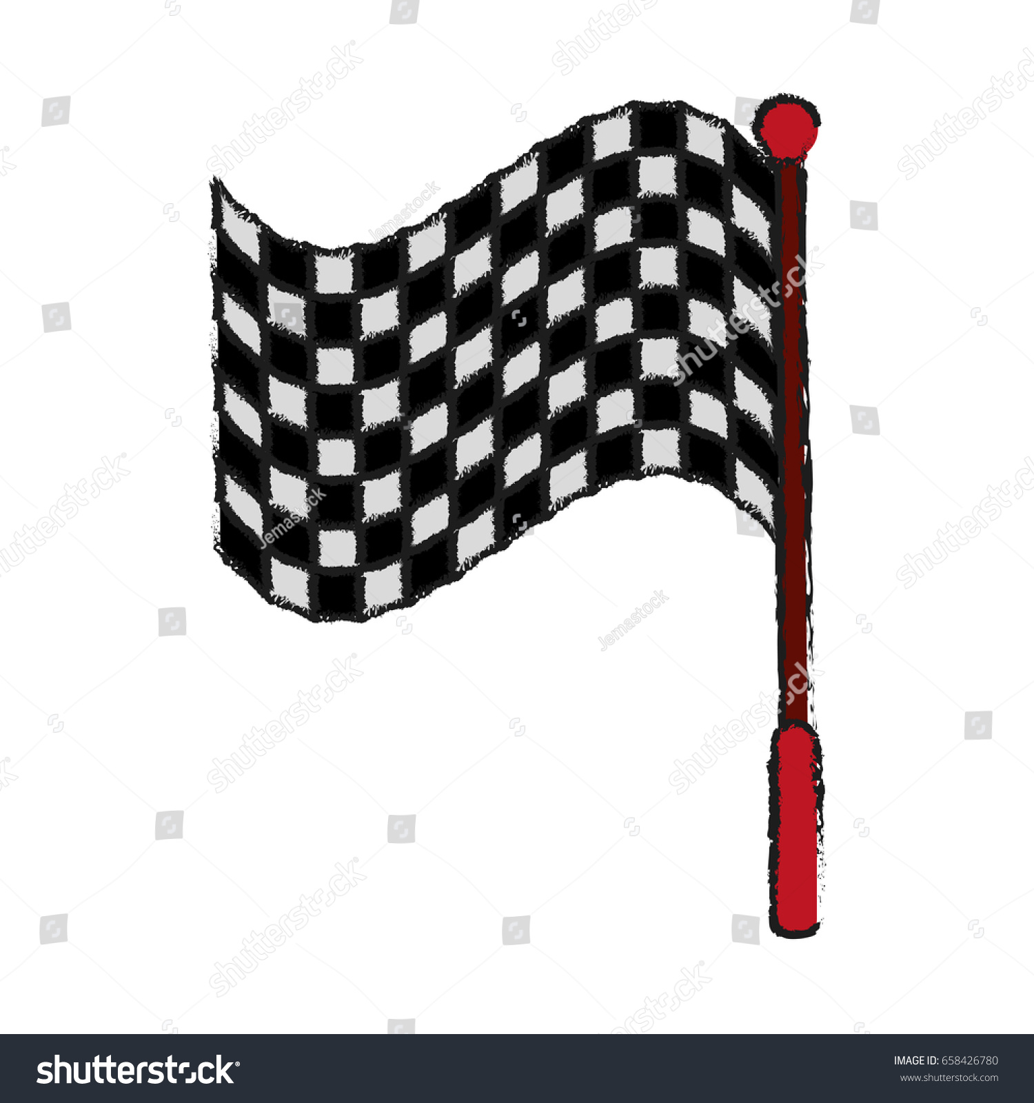 Racing Flag Draw Illustration Stock Vector (Royalty Free) 658426780