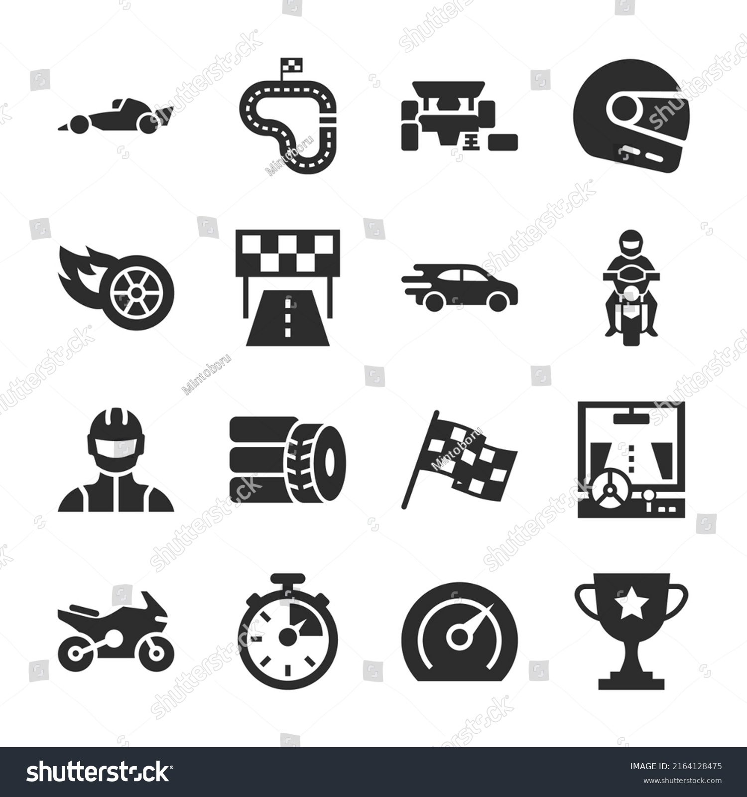 Racing Icons Set Car Race Race Stock Vector (Royalty Free) 2164128475 ...