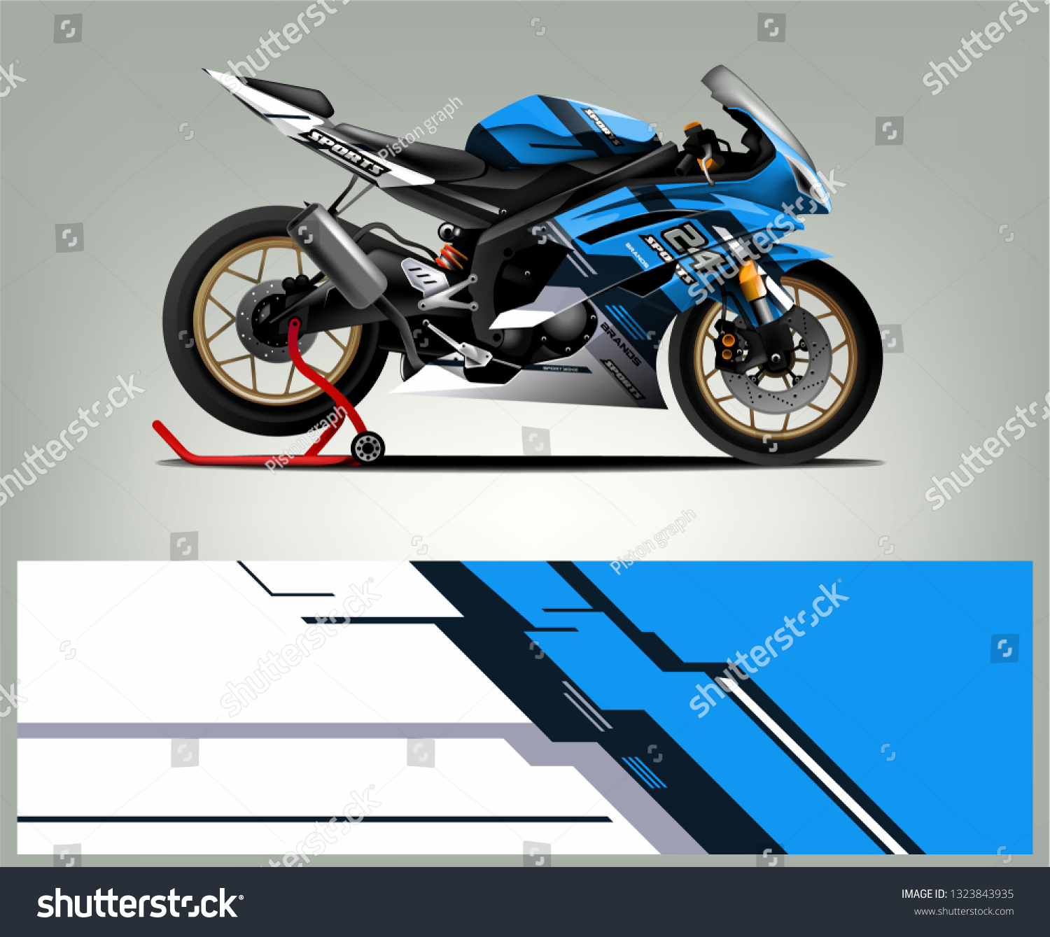 Racing Motorcycle Wrap Vector Designs Abstract Stock Vector (Royalty ...