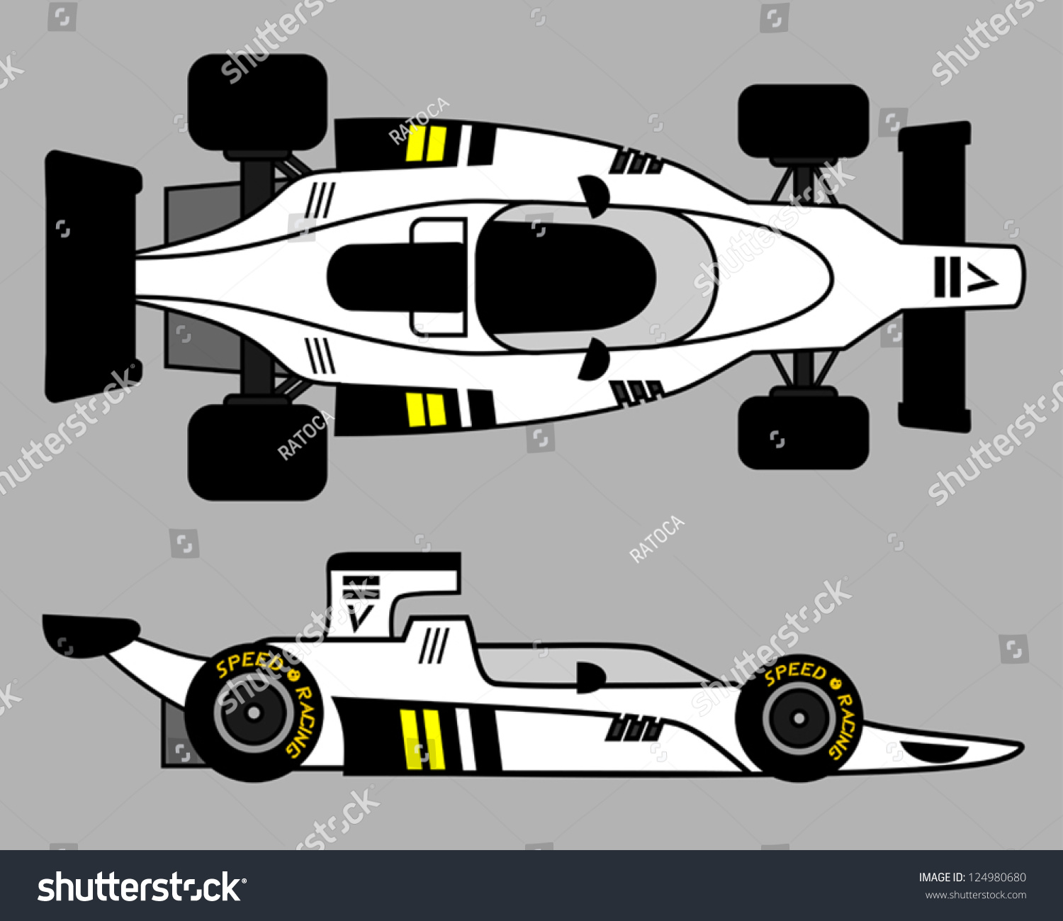 Racing Retro Car Stock Vector (Royalty Free) 124980680 | Shutterstock