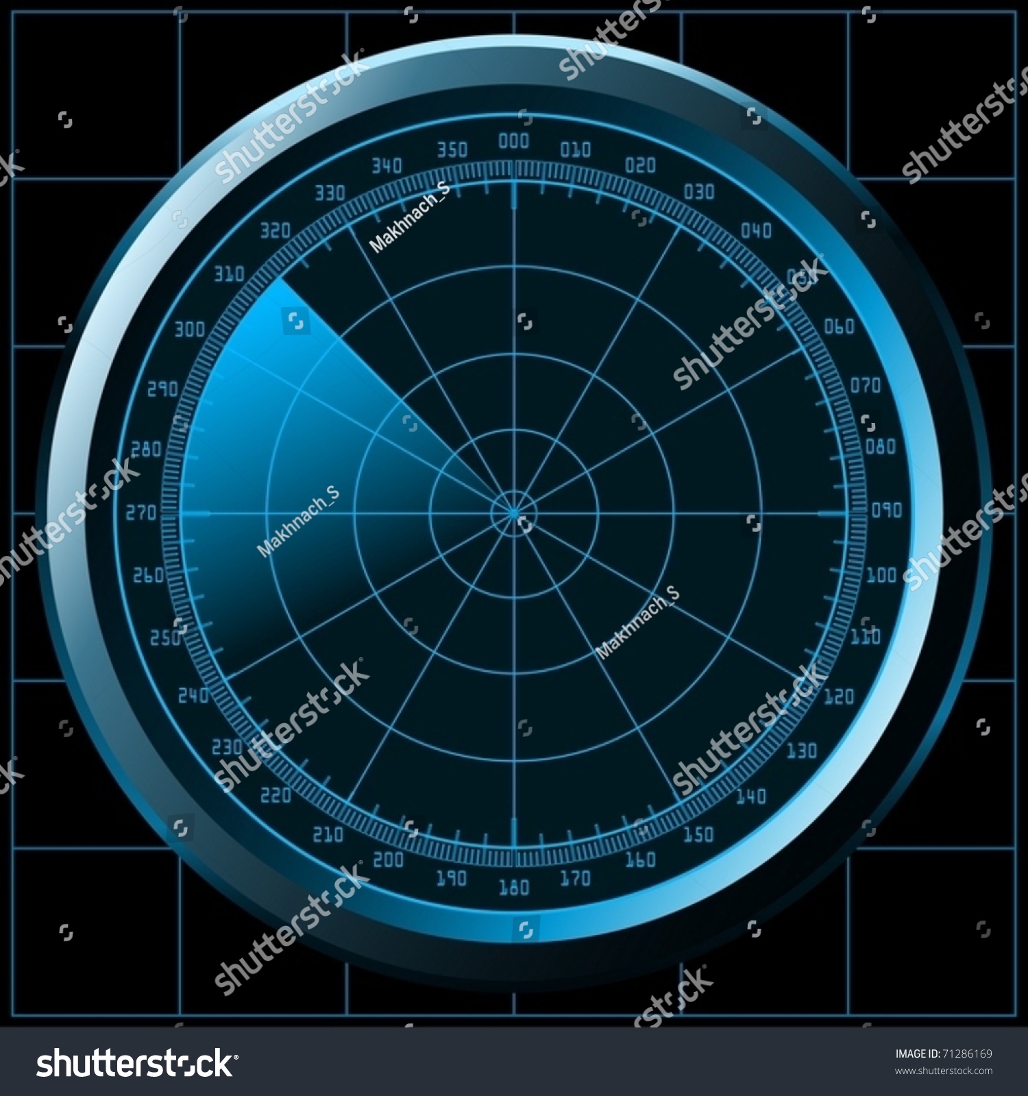 Radar Screen Sonar Vector Stock Vector Royalty Free