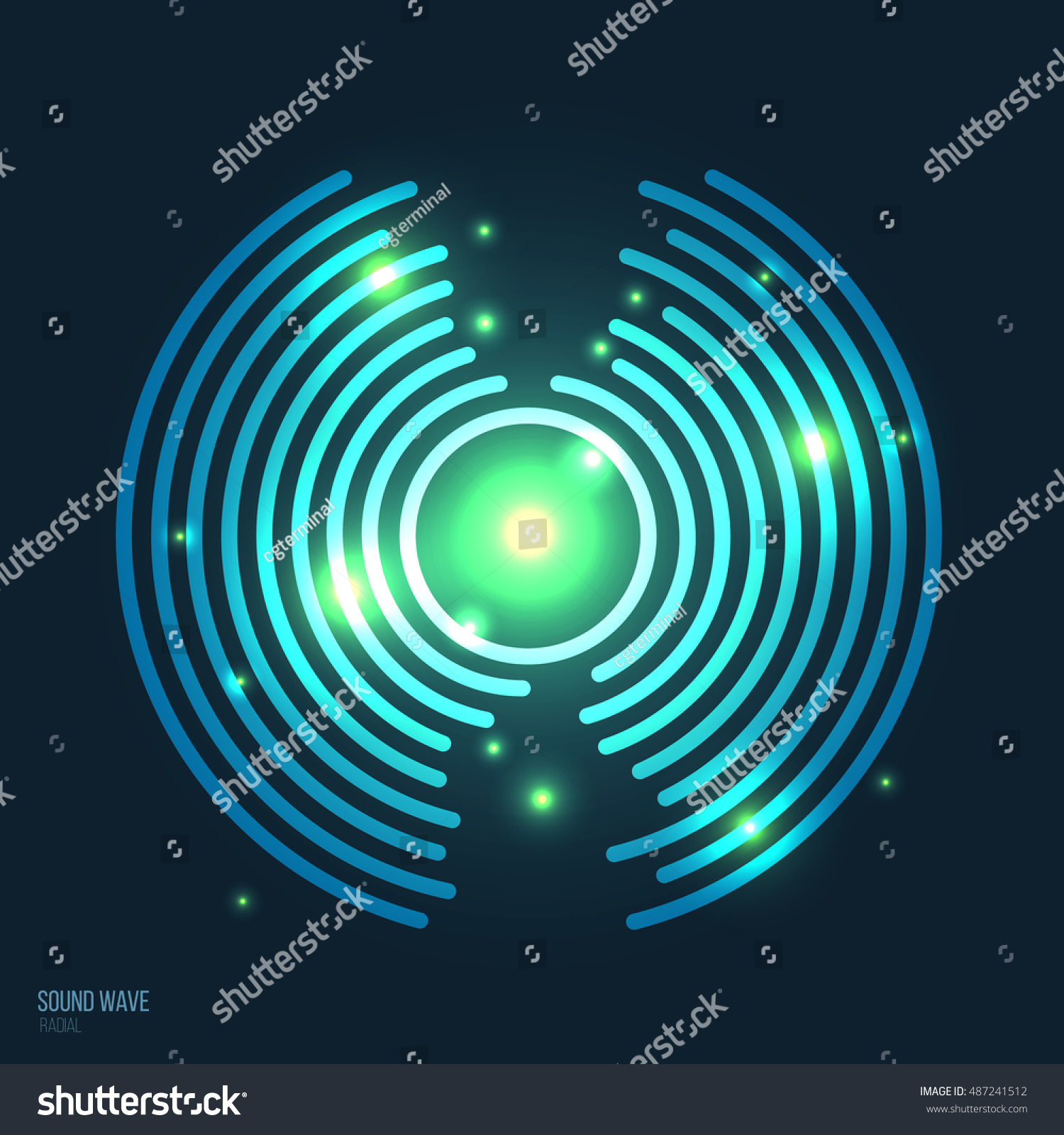 Radial Sound Waves Visualize Music Sounds Stock Vector (Royalty Free