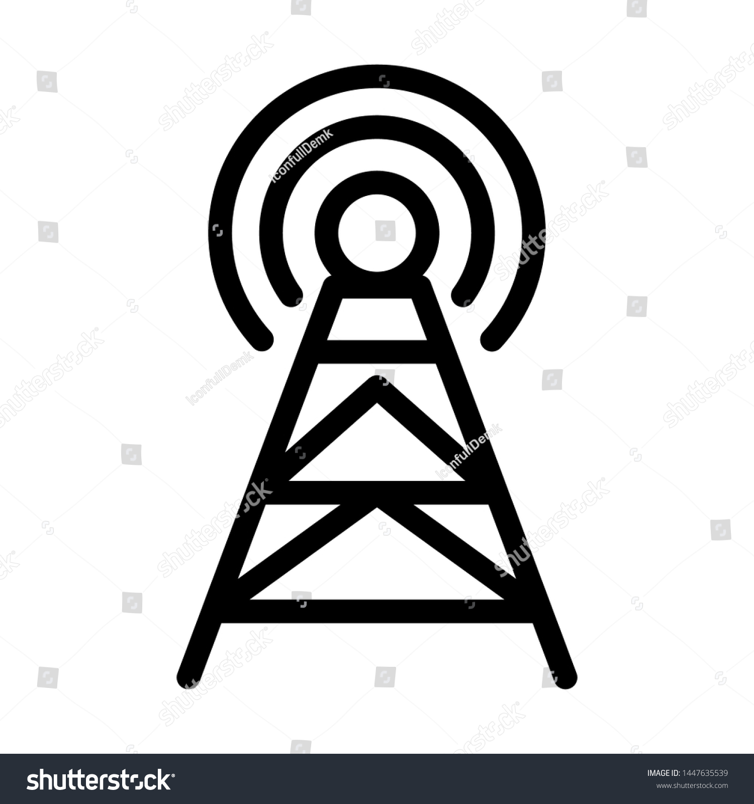 Radio Antena Icon Template Logo Design Stock Vector (Royalty Free ...