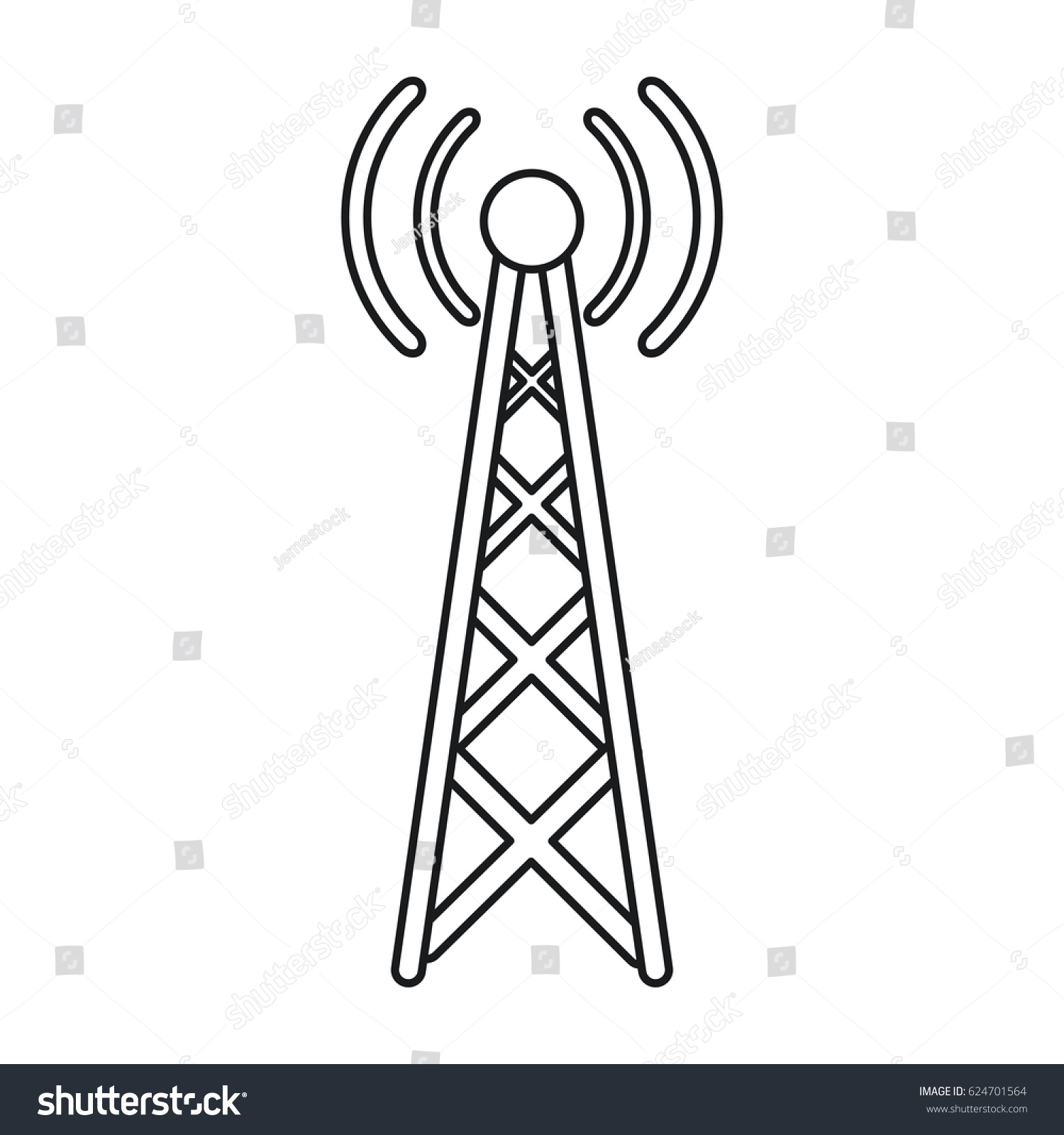 Radio Antenna Transmission Mast Communication Line Stock Vector