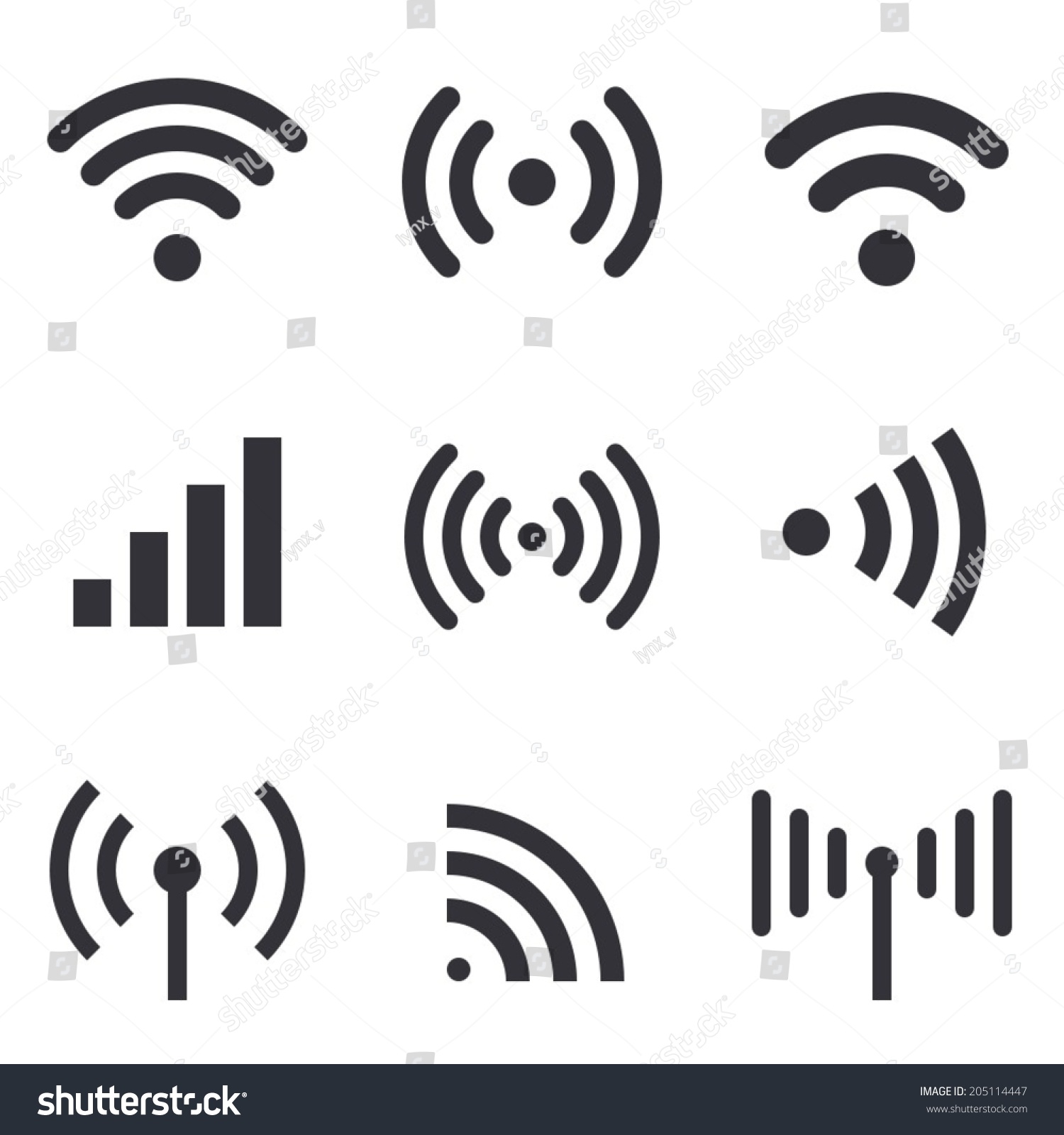 Radio Waves Stock Vector Illustration 205114447 : Shutterstock