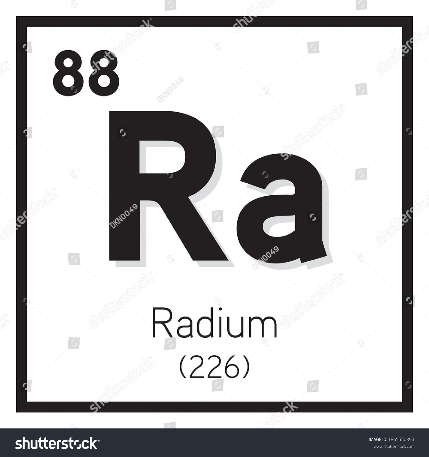 Radium Element Vector Icon Periodic Table Stock Vector (Royalty Free ...