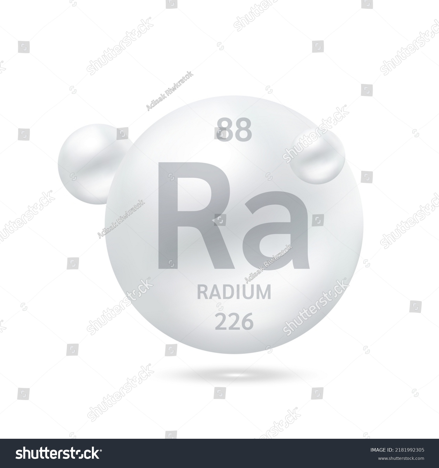 Radium Molecule Models Silver Chemical Formulas Stock Vector (Royalty