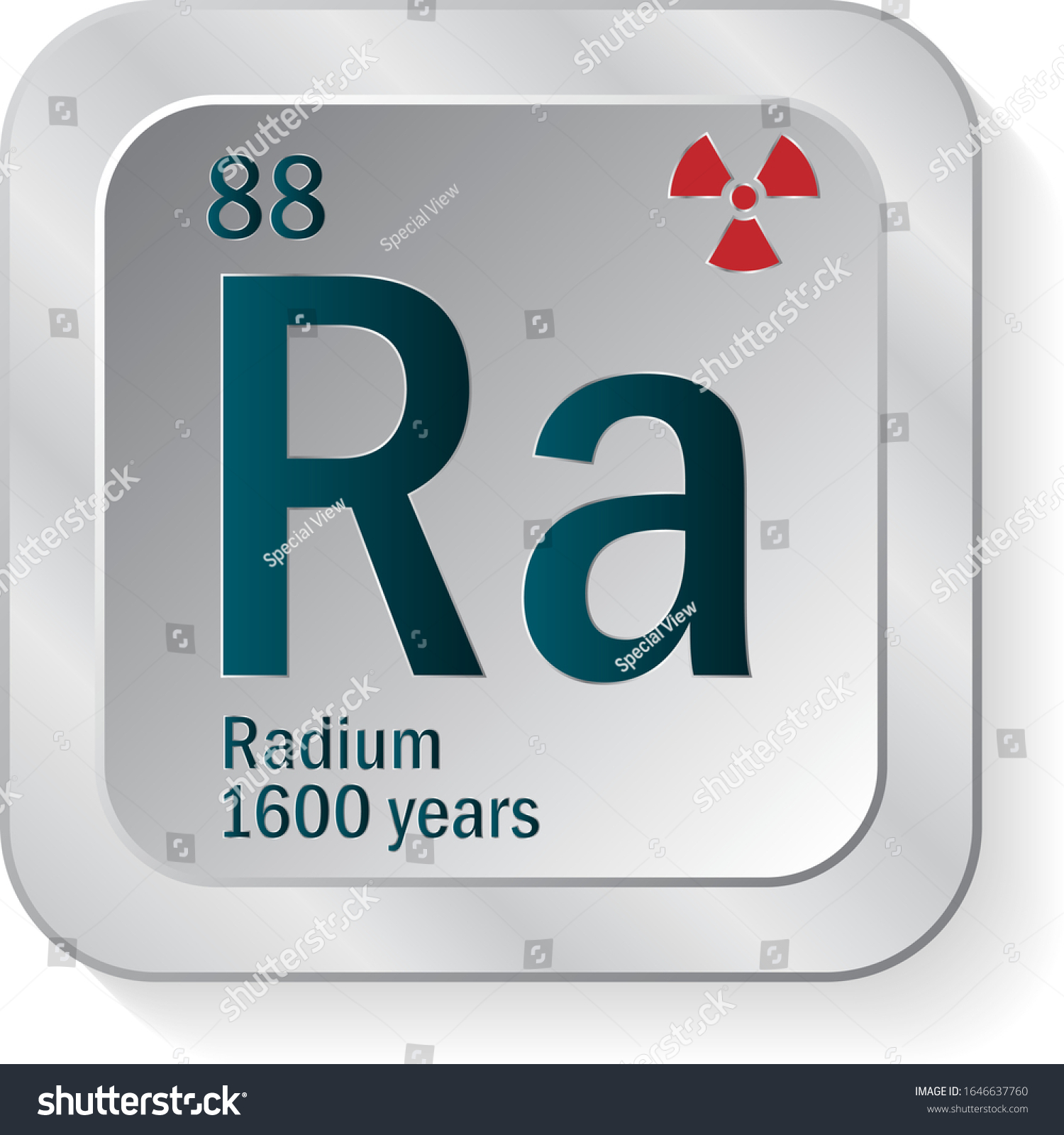 Radium Ra Periodic Table Element Icon Stock Vector Royalty Free 1646637760